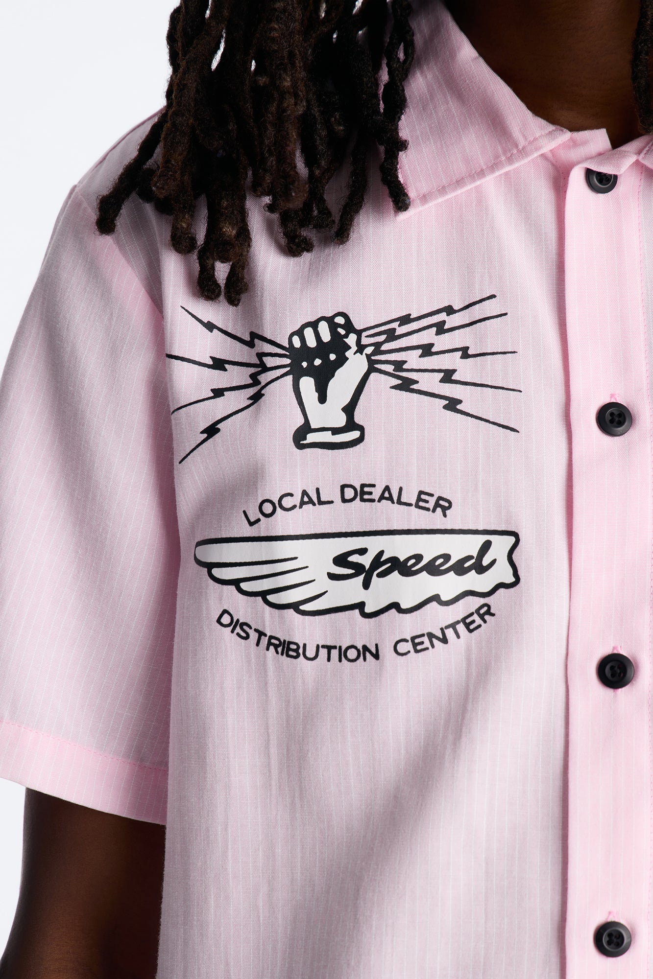 Cropped Overdrive Mode Striped Button Up Shirt - Pink Fashion Nova