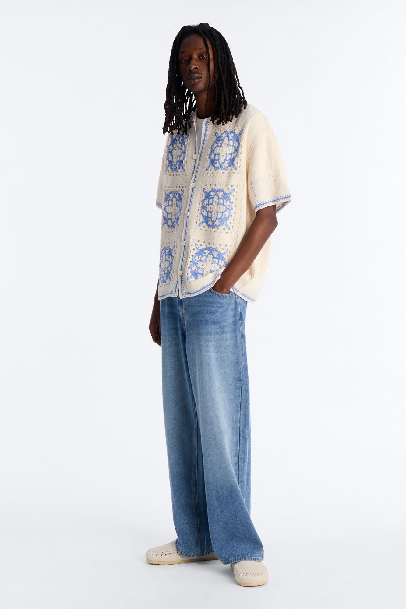 Lido Isle Crochet Button Up Shirt - Cream Fashion Nova