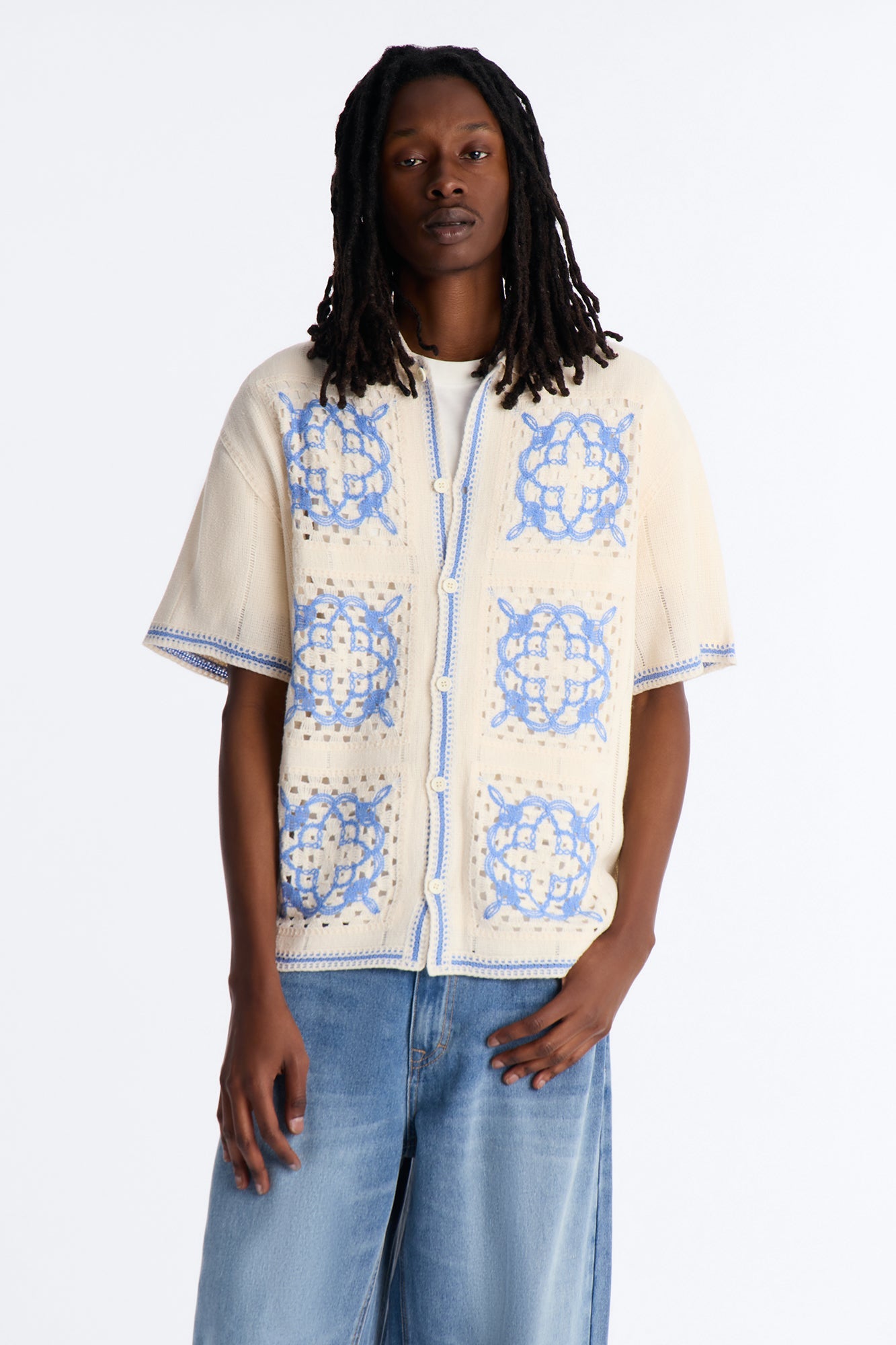 Lido Isle Crochet Button Up Shirt - Cream Fashion Nova