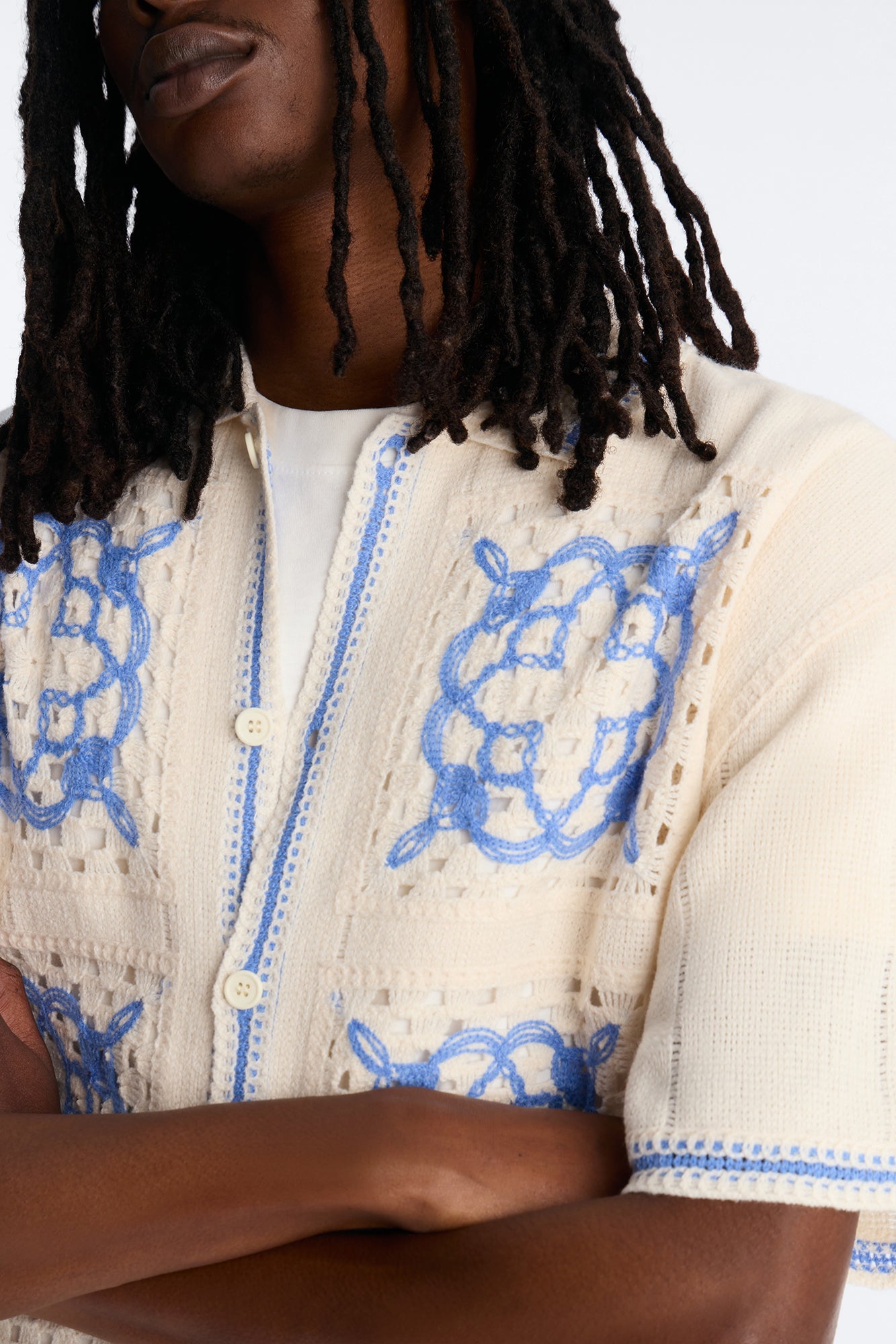 Lido Isle Crochet Button Up Shirt - Cream Fashion Nova
