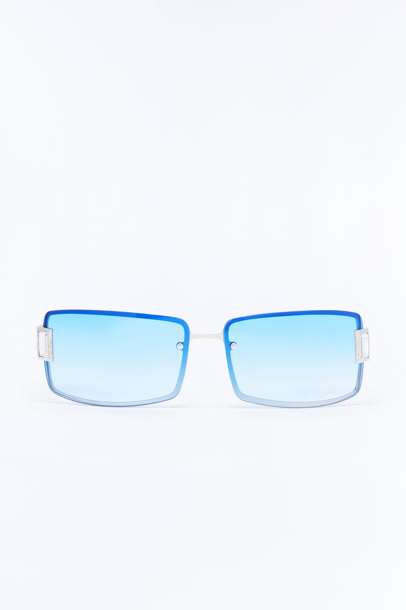 Gridlock Steel Square Sunglasses - Blue Fashion Nova