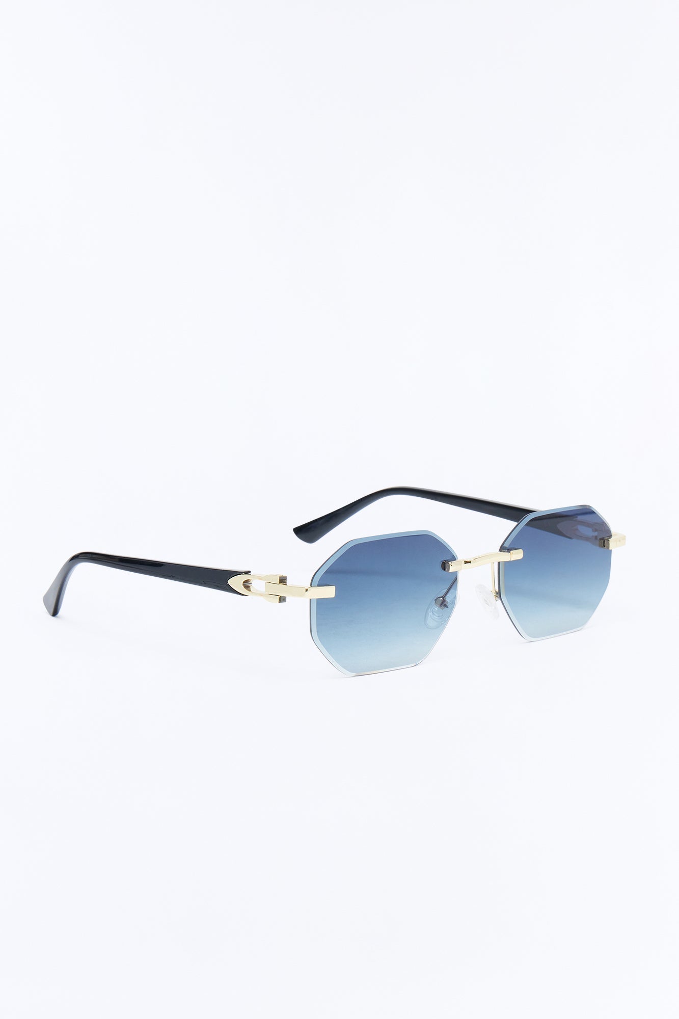 Only If Geometric Frameless Sunglasses - Black/combo Fashion Nova
