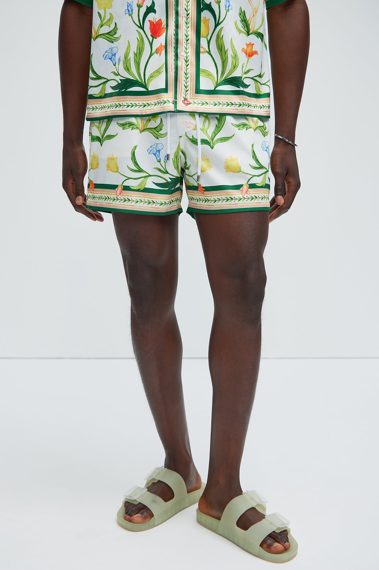Deer Creek Swim Short Trunk - White/combo Fashion Nova