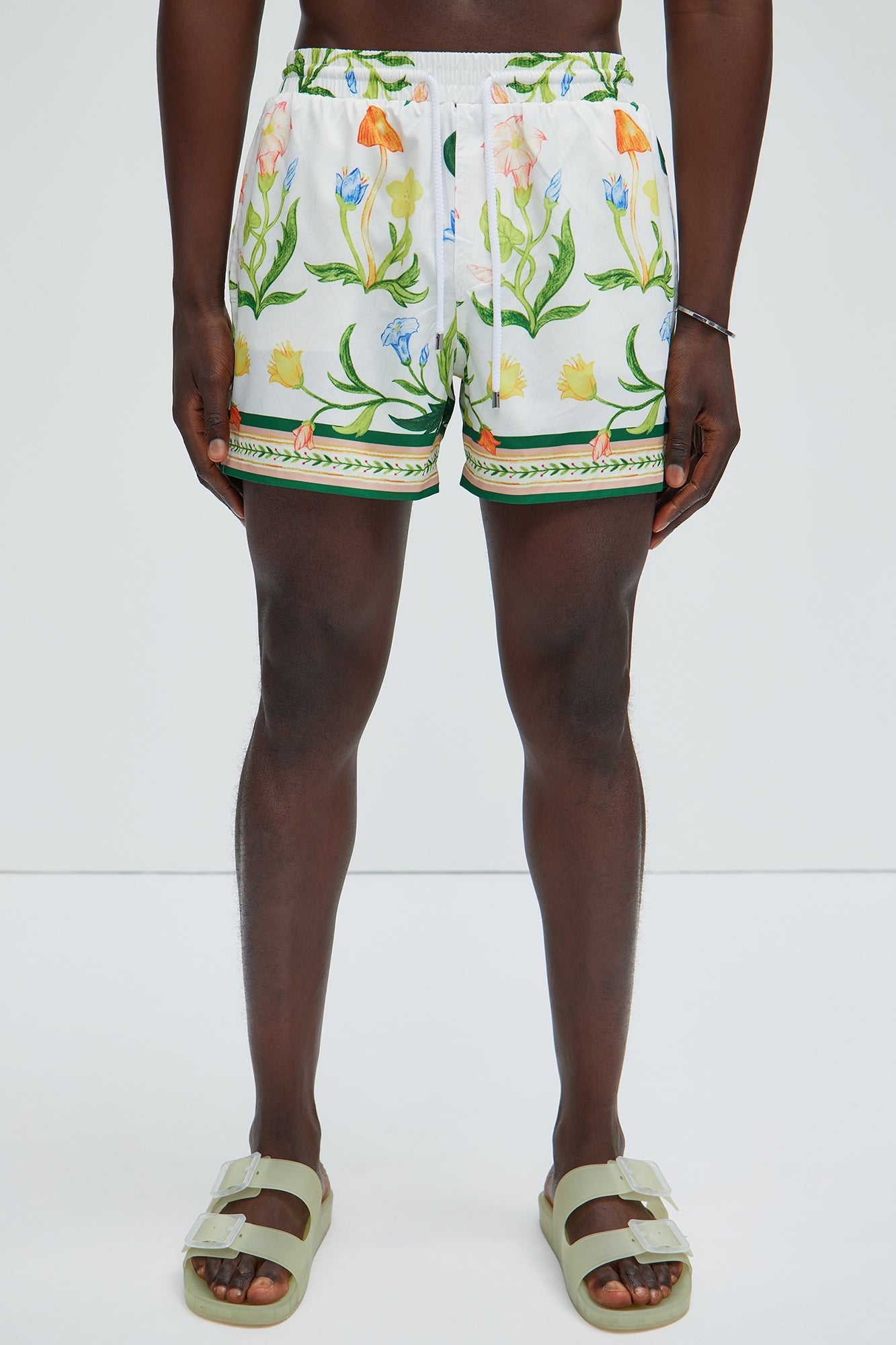 Deer Creek Swim Short Trunk - White/combo Fashion Nova