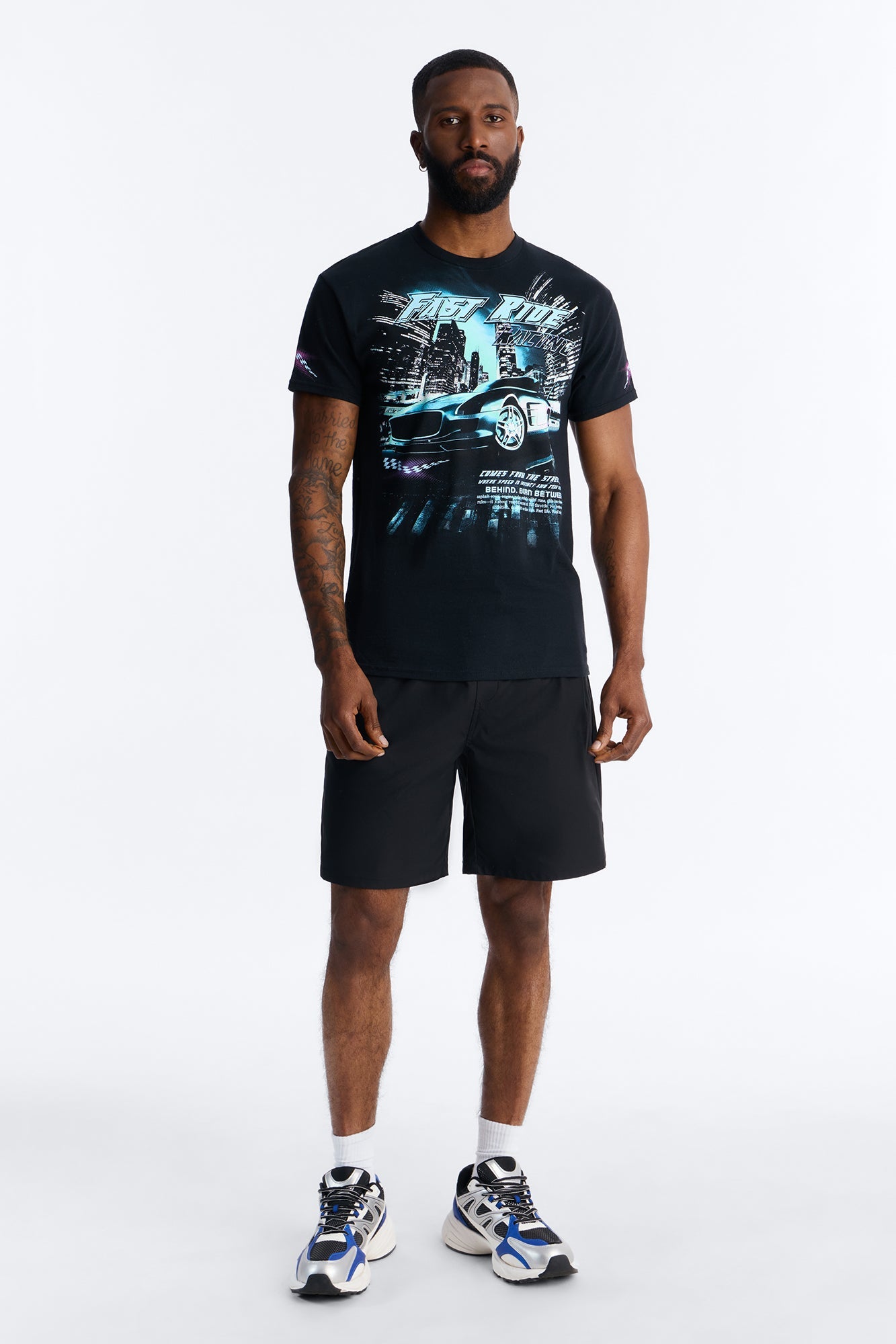Fast Ride Racing Short Sleeve Tee - Black Fashion Nova
