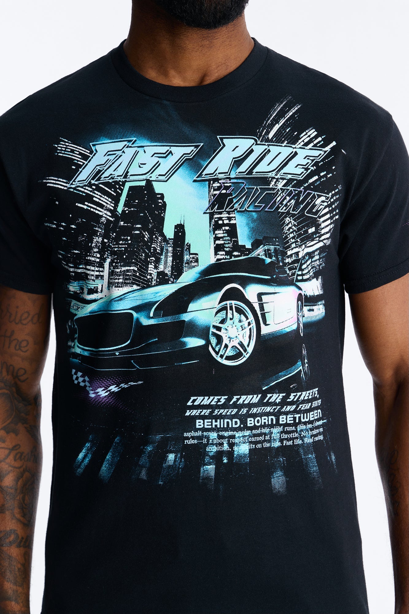 Fast Ride Racing Short Sleeve Tee - Black Fashion Nova