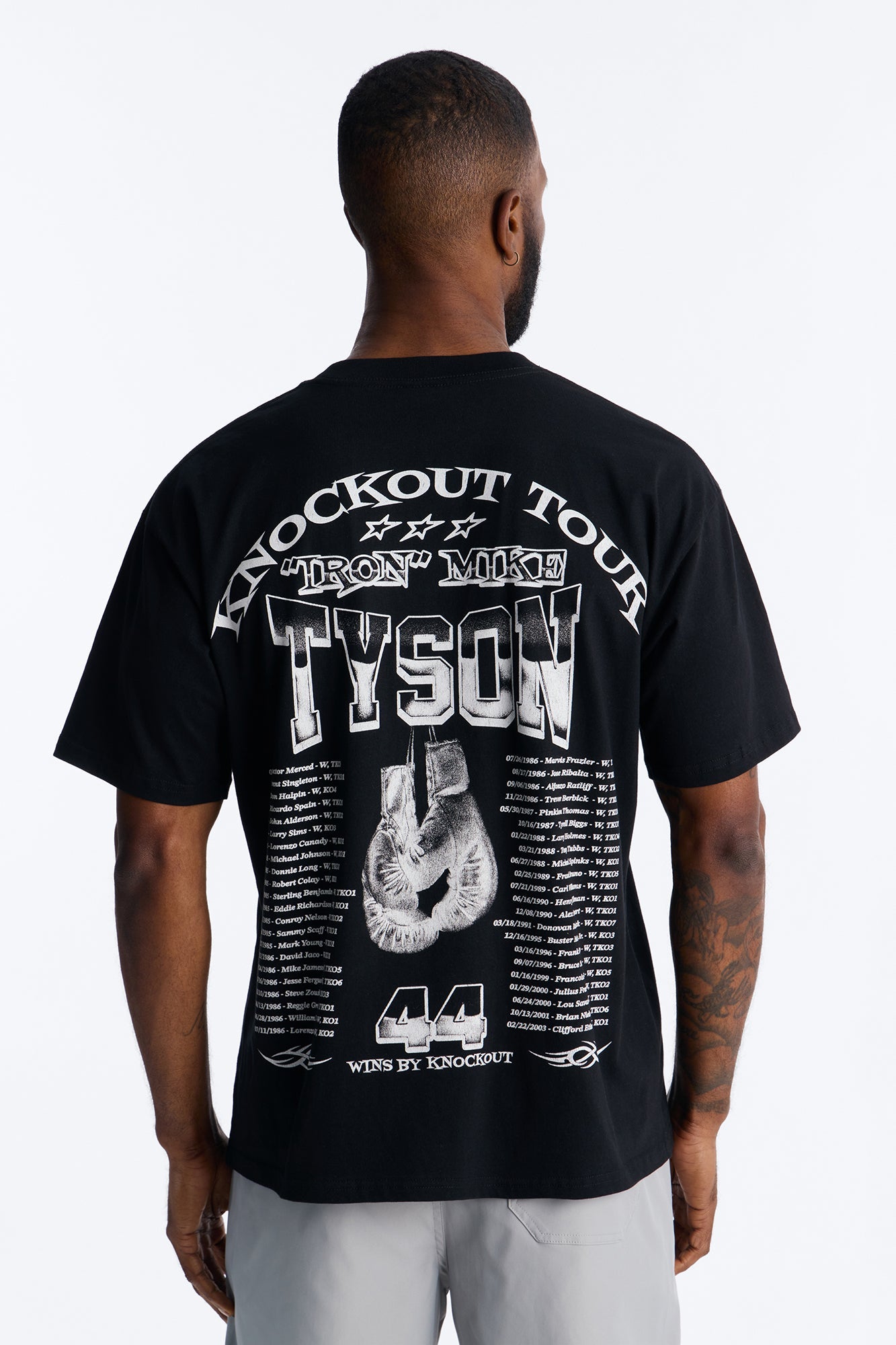 Mike Tyson Knockout Tour Heavy Weight Oversized Short Sleeve Tee - Black Fashion Nova
