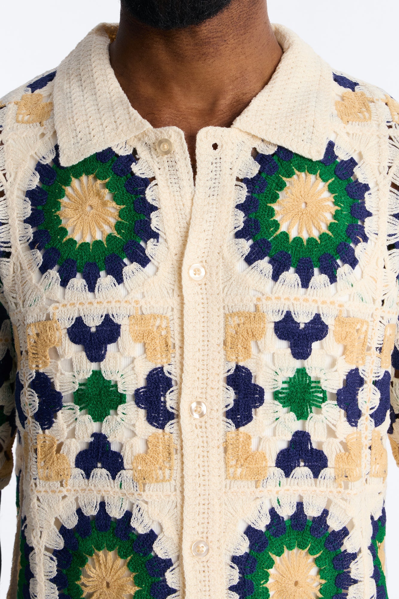 Desert Hues Crochet Button Up Shirt - Cream Fashion Nova