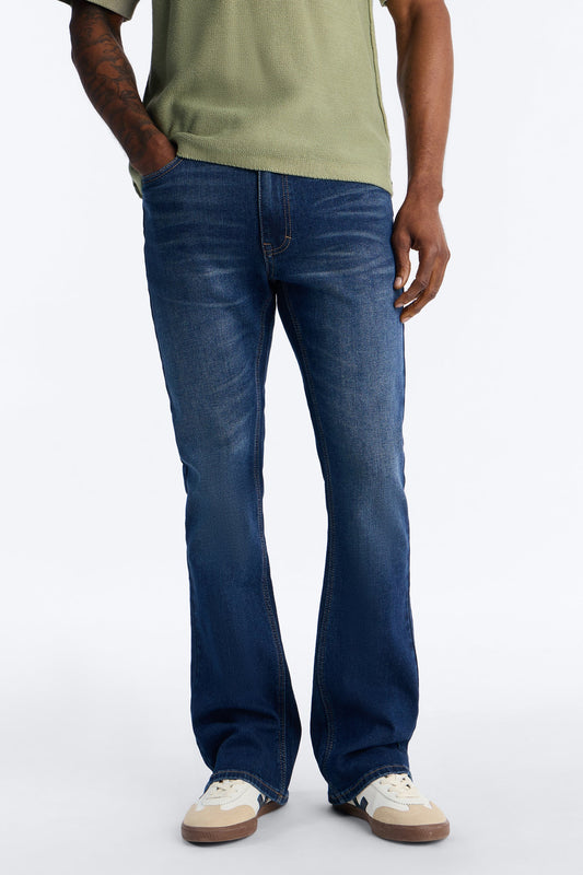 Essential Stacked Skinny Flare Stretch Jean - Dark Wash Fashion Nova