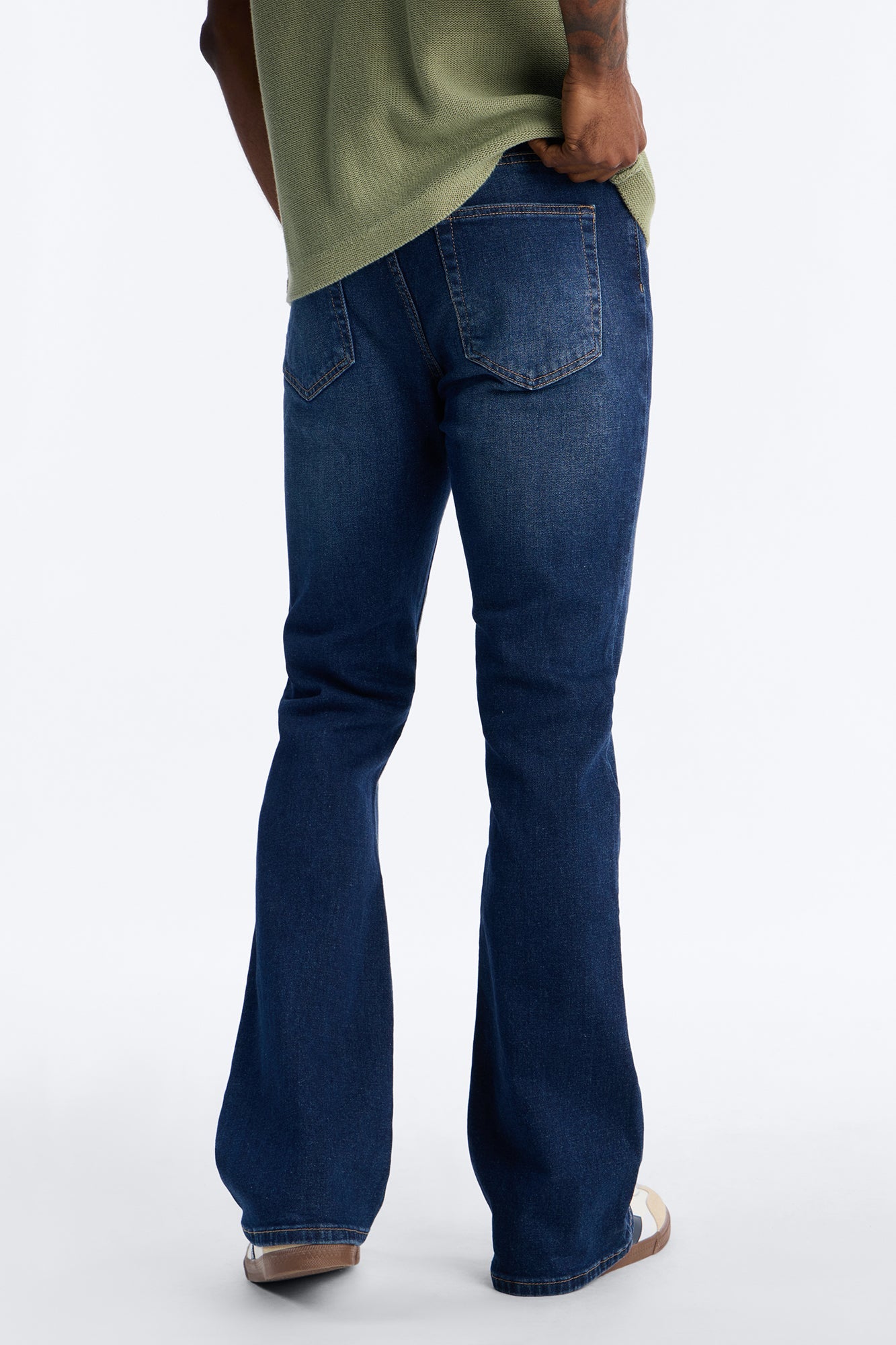 Essential Stacked Skinny Flare Stretch Jean - Dark Wash Fashion Nova
