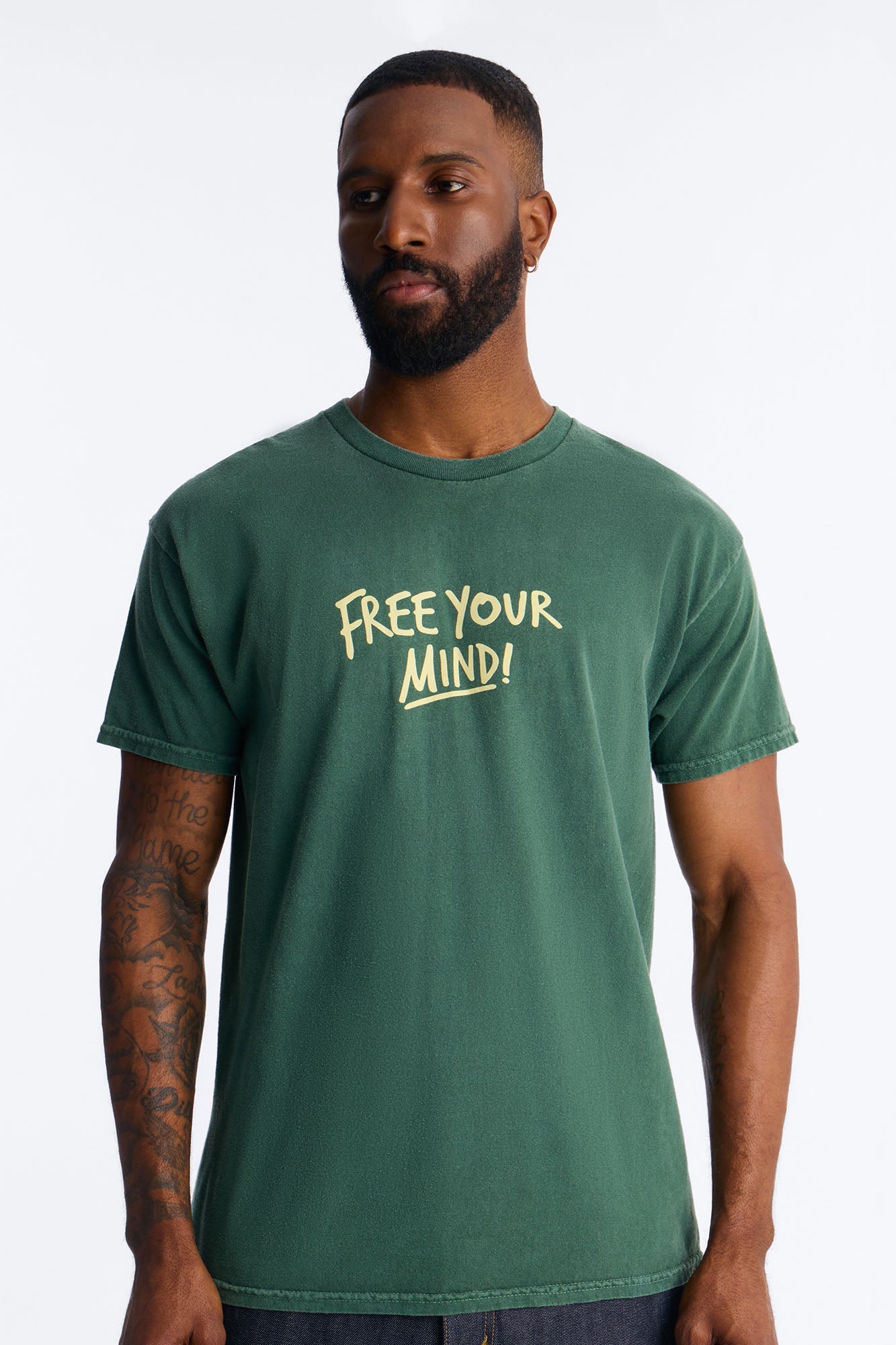 Free Your Mind And Live Short Sleeve Tee - Hunter Green Fashion Nova