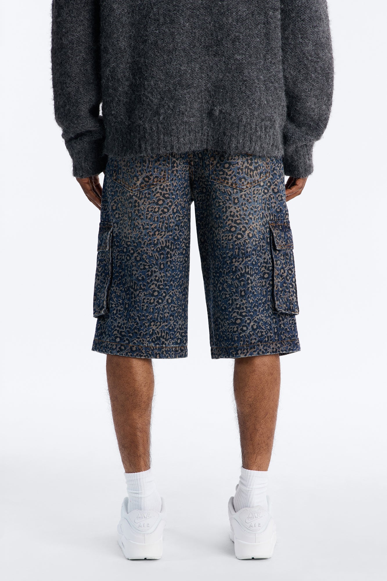 Snow Leopard Dusk Baggy Cargo Denim Short - Dark Wash Fashion Nova
