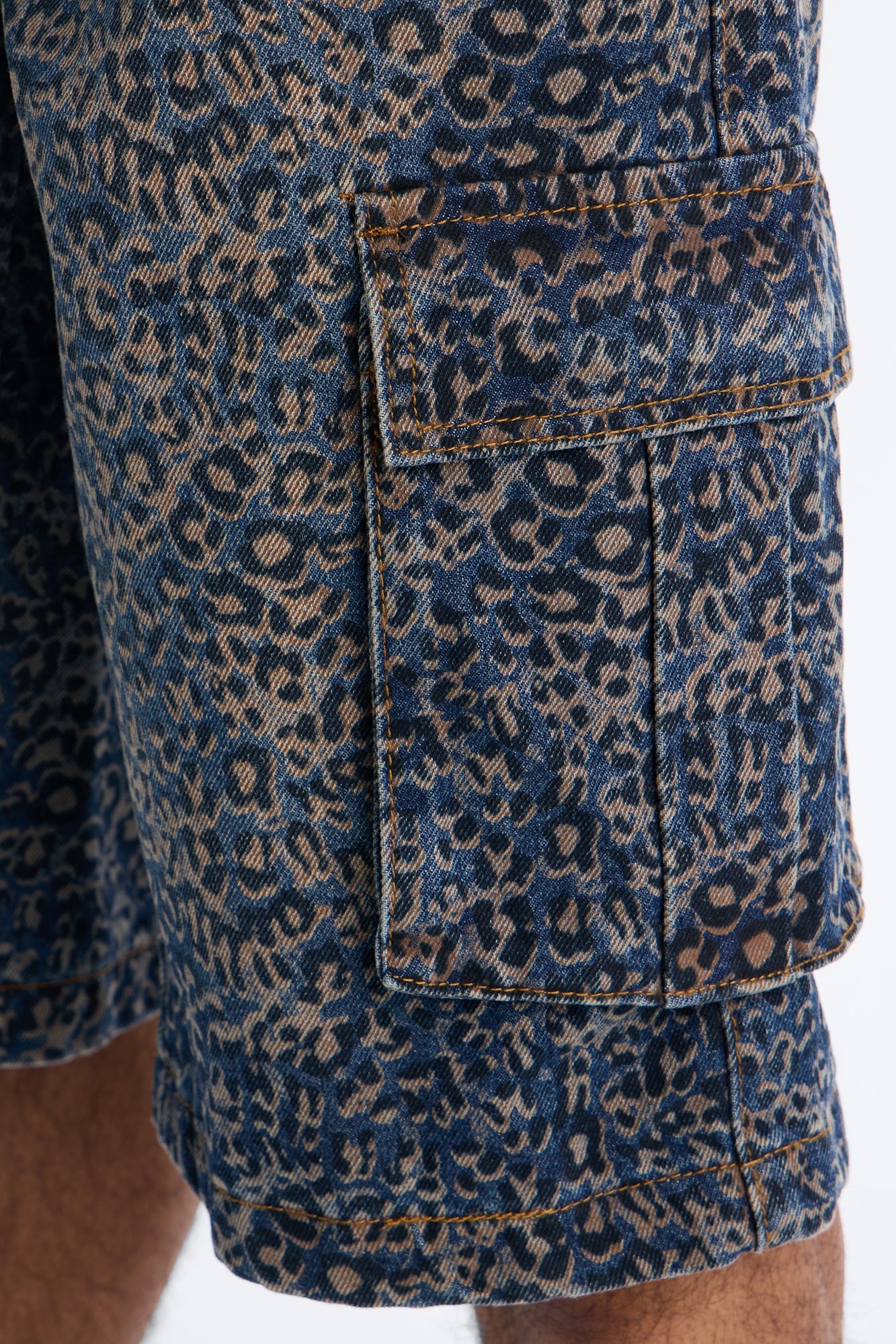 Snow Leopard Dusk Baggy Cargo Denim Short - Dark Wash Fashion Nova