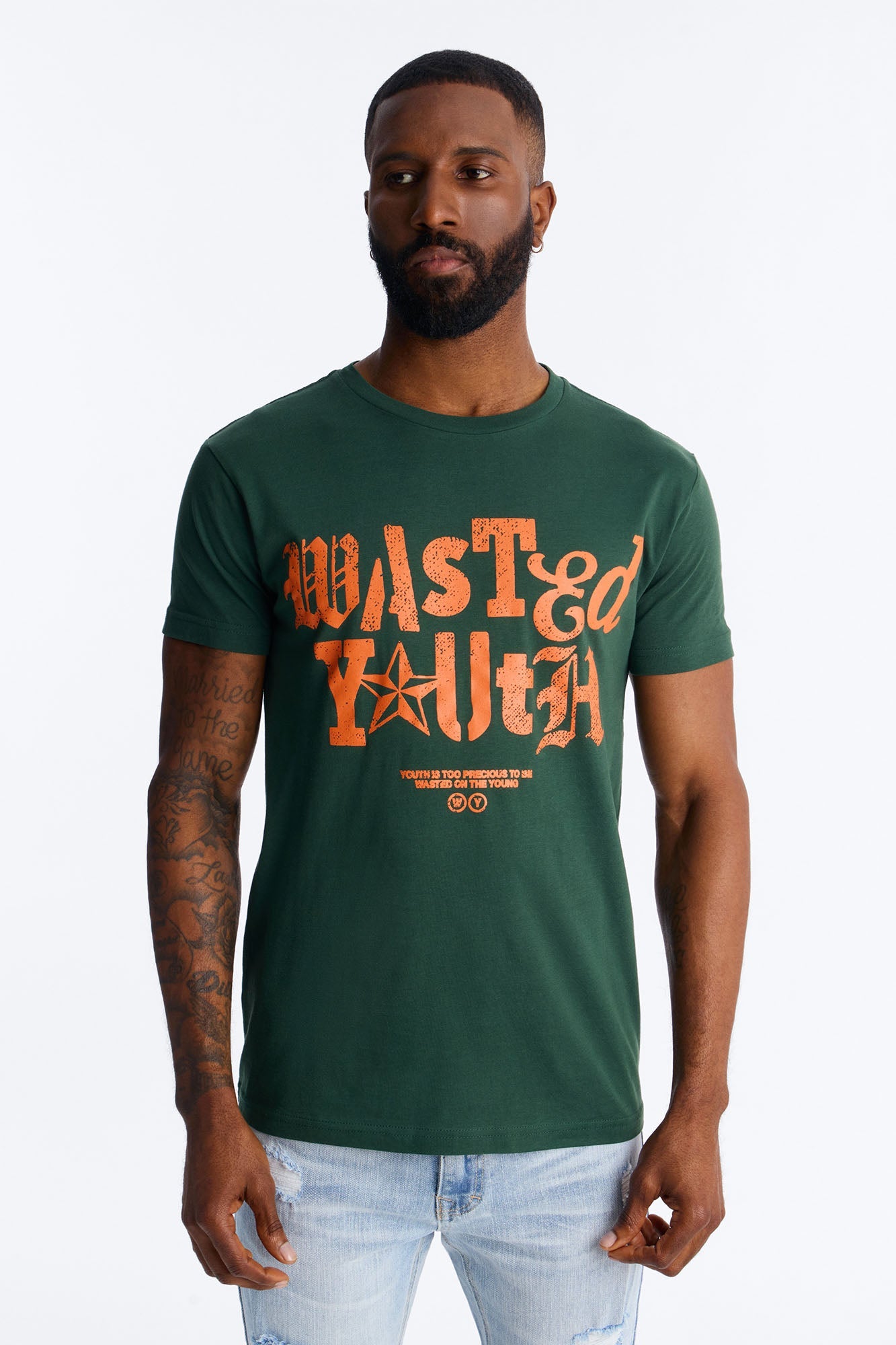 Wasted Youth Rockstar Short Sleeve Tee - Green Fashion Nova