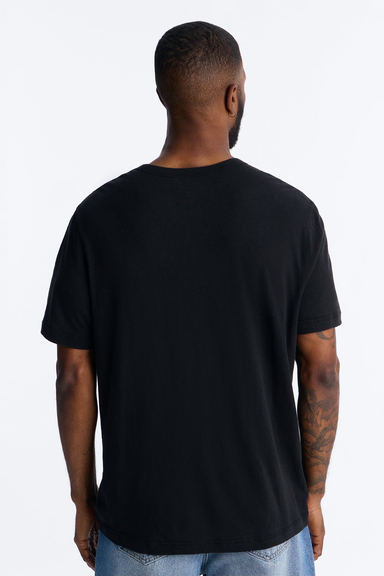 Bahamas Linen Crew Tee - Black Fashion Nova