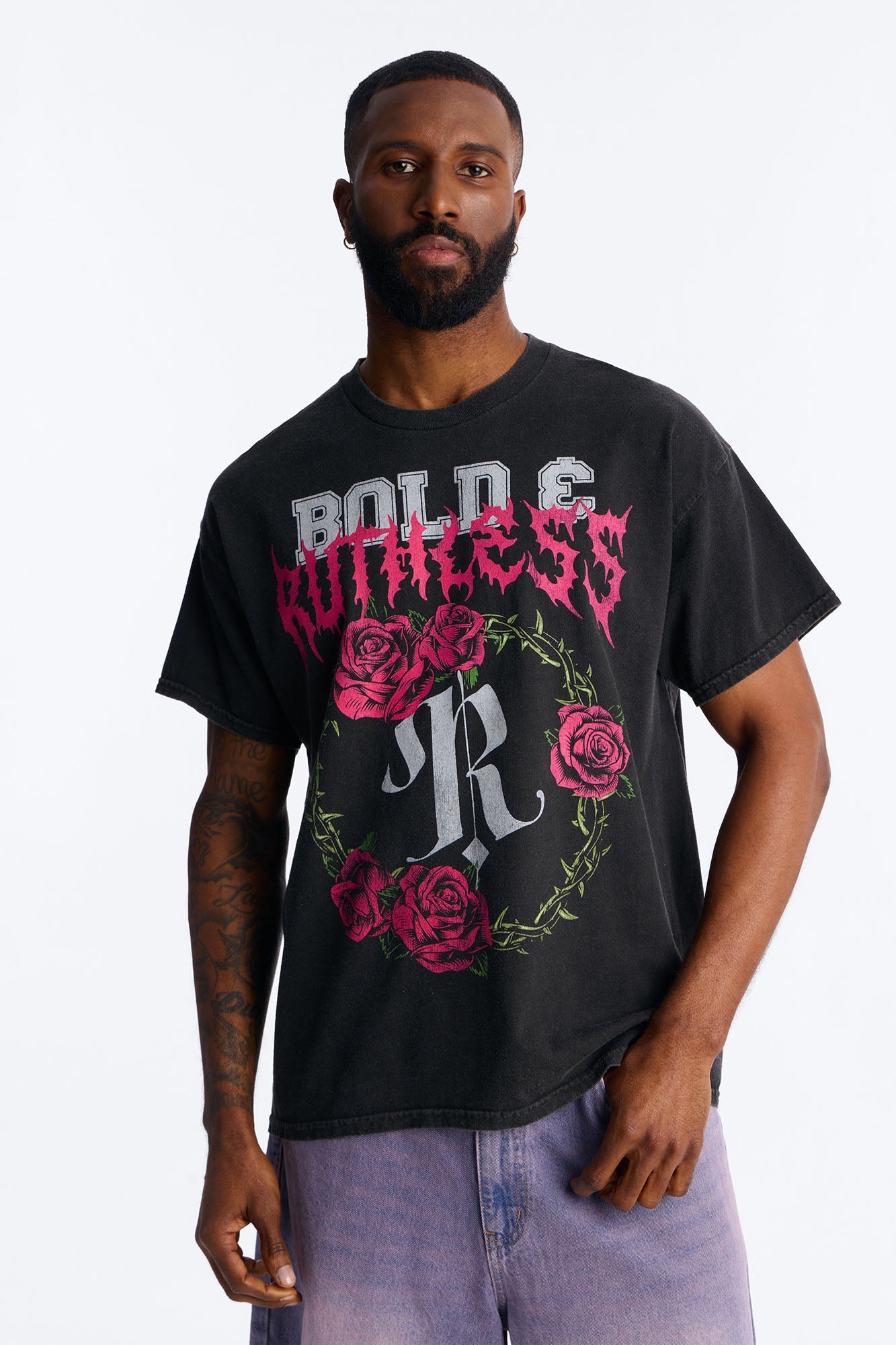 Bold And Ruthless Oversized Short Sleeve Tee - Black Fashion Nova