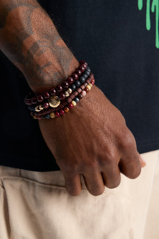 Snake Mixed Material Bead Bracelet Set - Multi Color Fashion Nova
