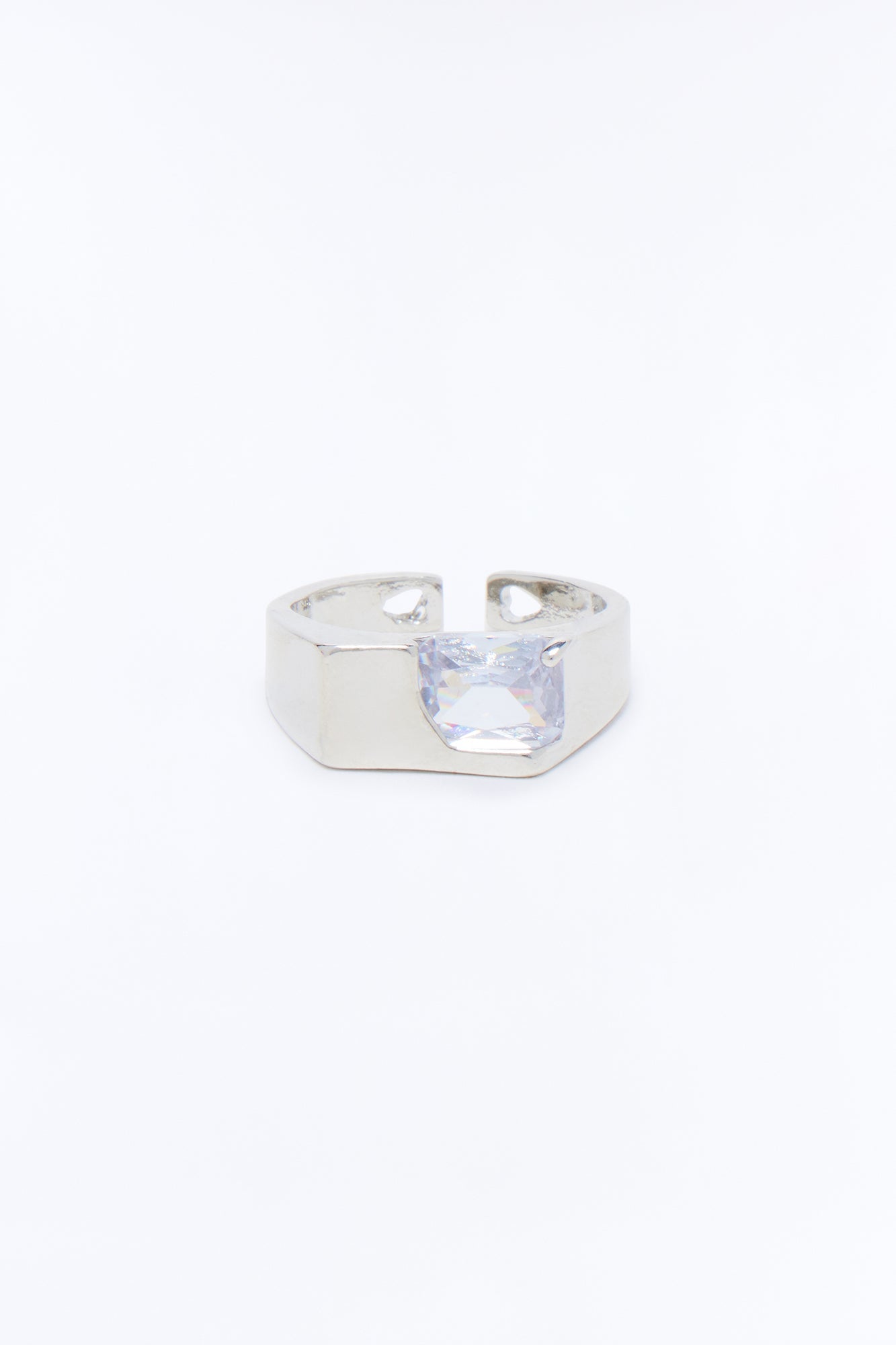 Melting Ice Geometric Ring - Silver Fashion Nova