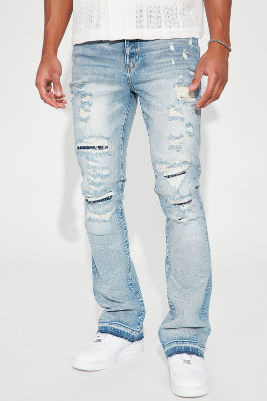 Undercover Slim Stacked Flare Jeans - Medium Blue Wash Fashion Nova
