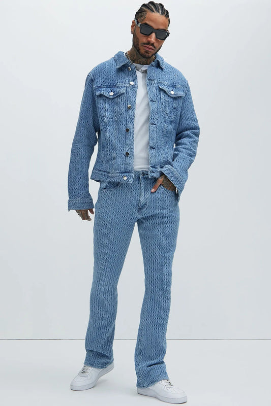 Warsaw Stacked Slim Flare Jeans - Light Blue Fashion Nova