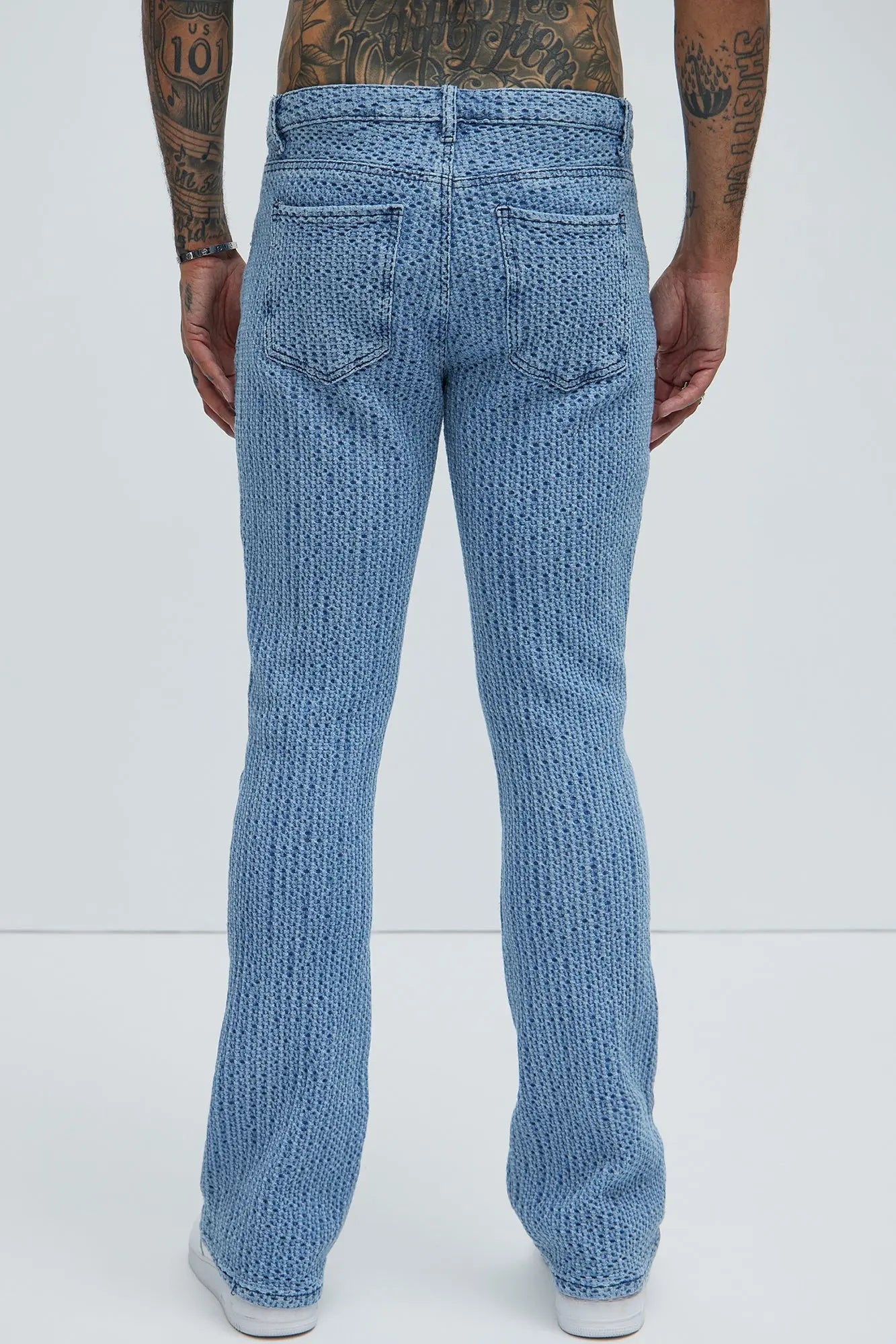 Warsaw Stacked Slim Flare Jeans - Light Blue Fashion Nova