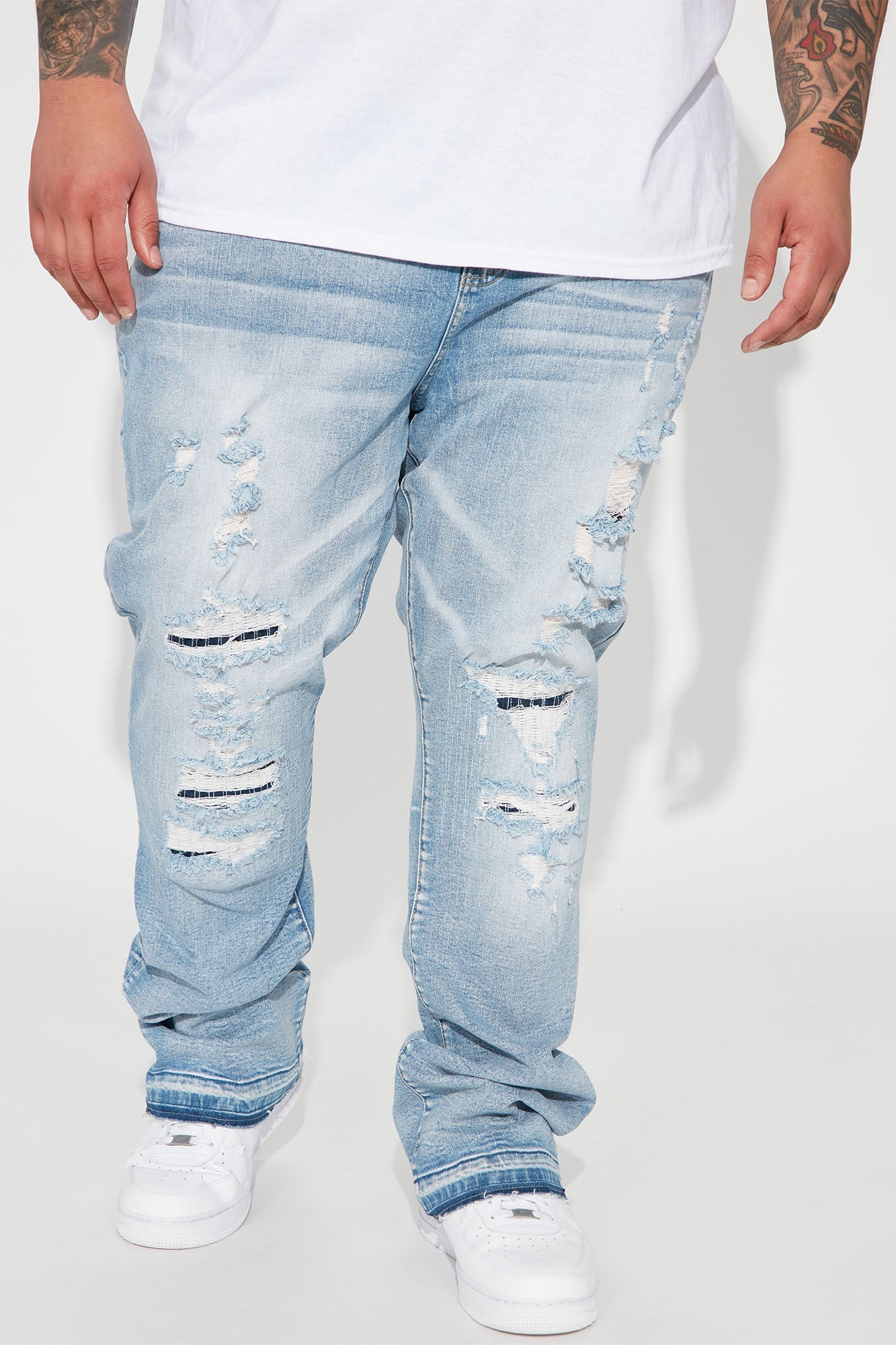 Undercover Slim Stacked Flare Jeans - Medium Blue Wash Fashion Nova