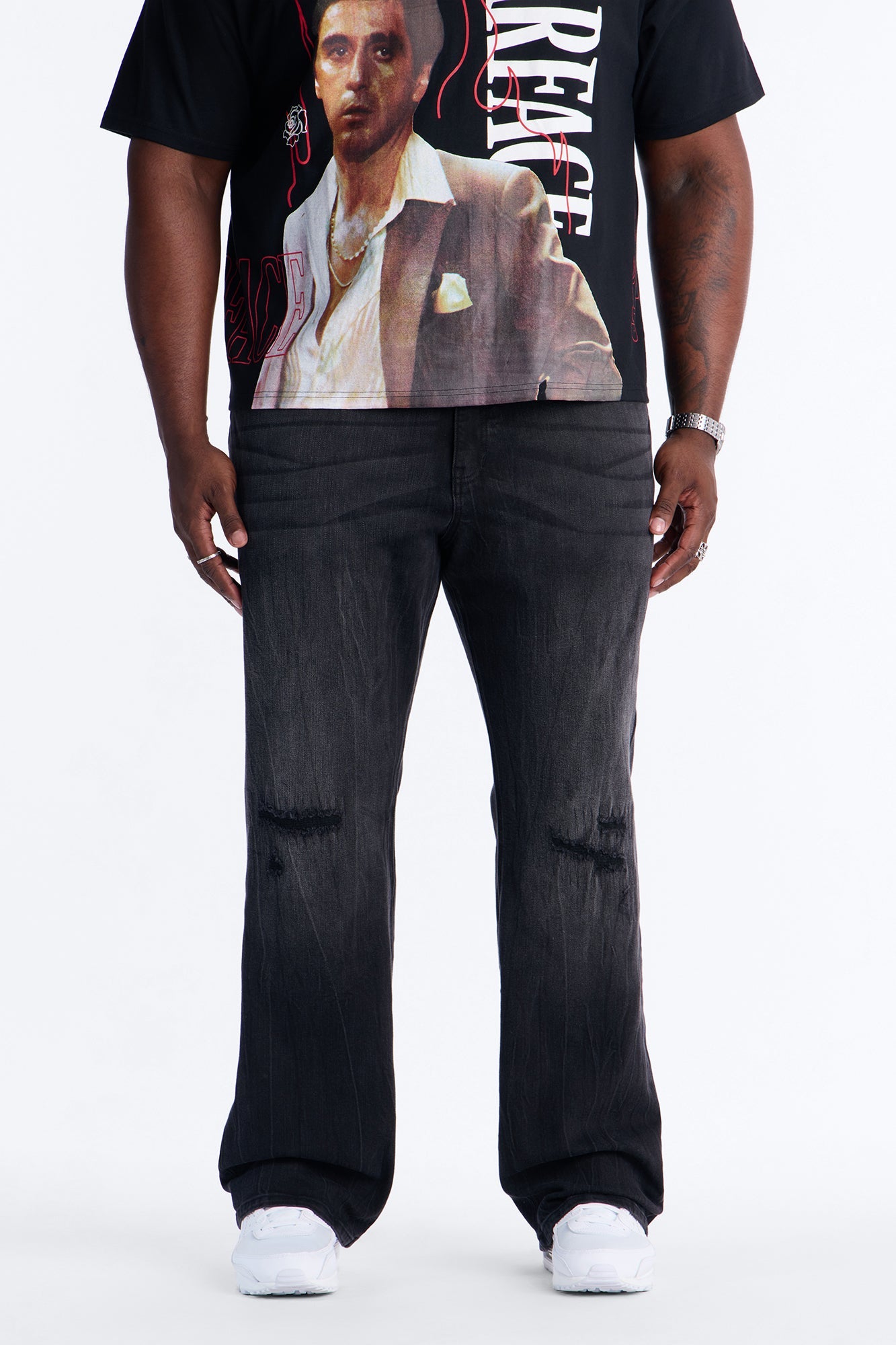 Dreamy Stacked Slim Flare Jeans - Black Wash Fashion Nova