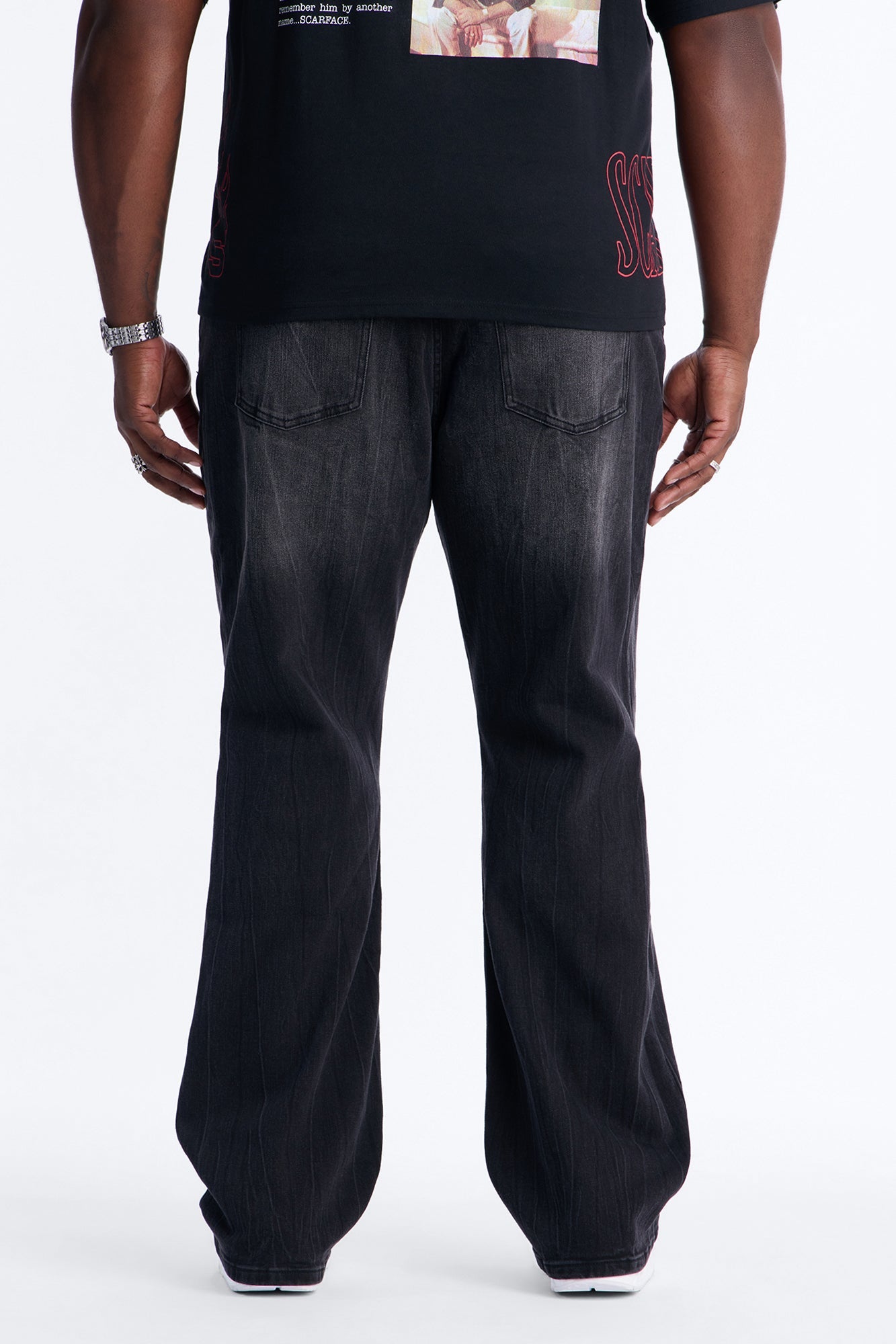 Dreamy Stacked Slim Flare Jeans - Black Wash Fashion Nova
