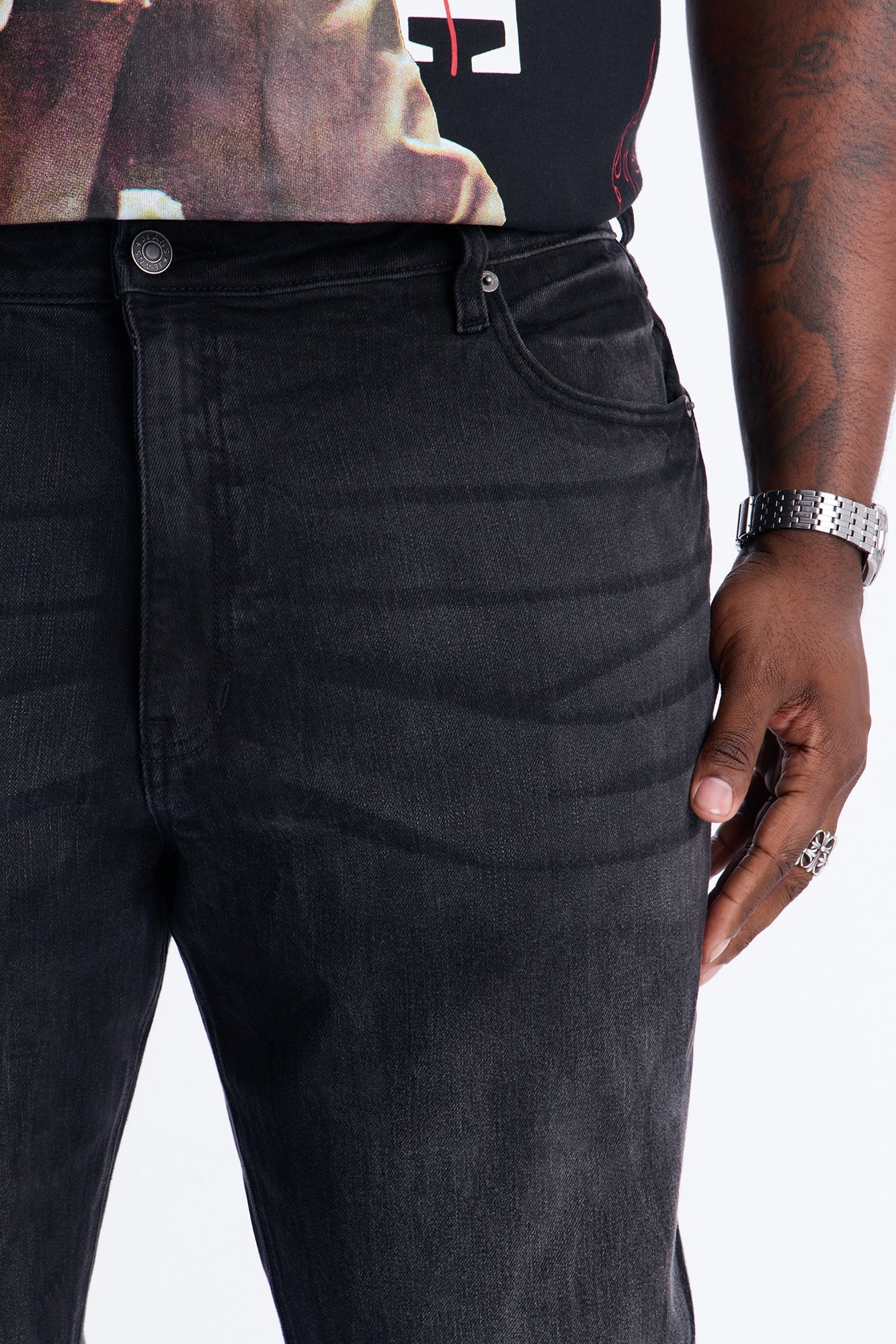 Dreamy Stacked Slim Flare Jeans - Black Wash Fashion Nova
