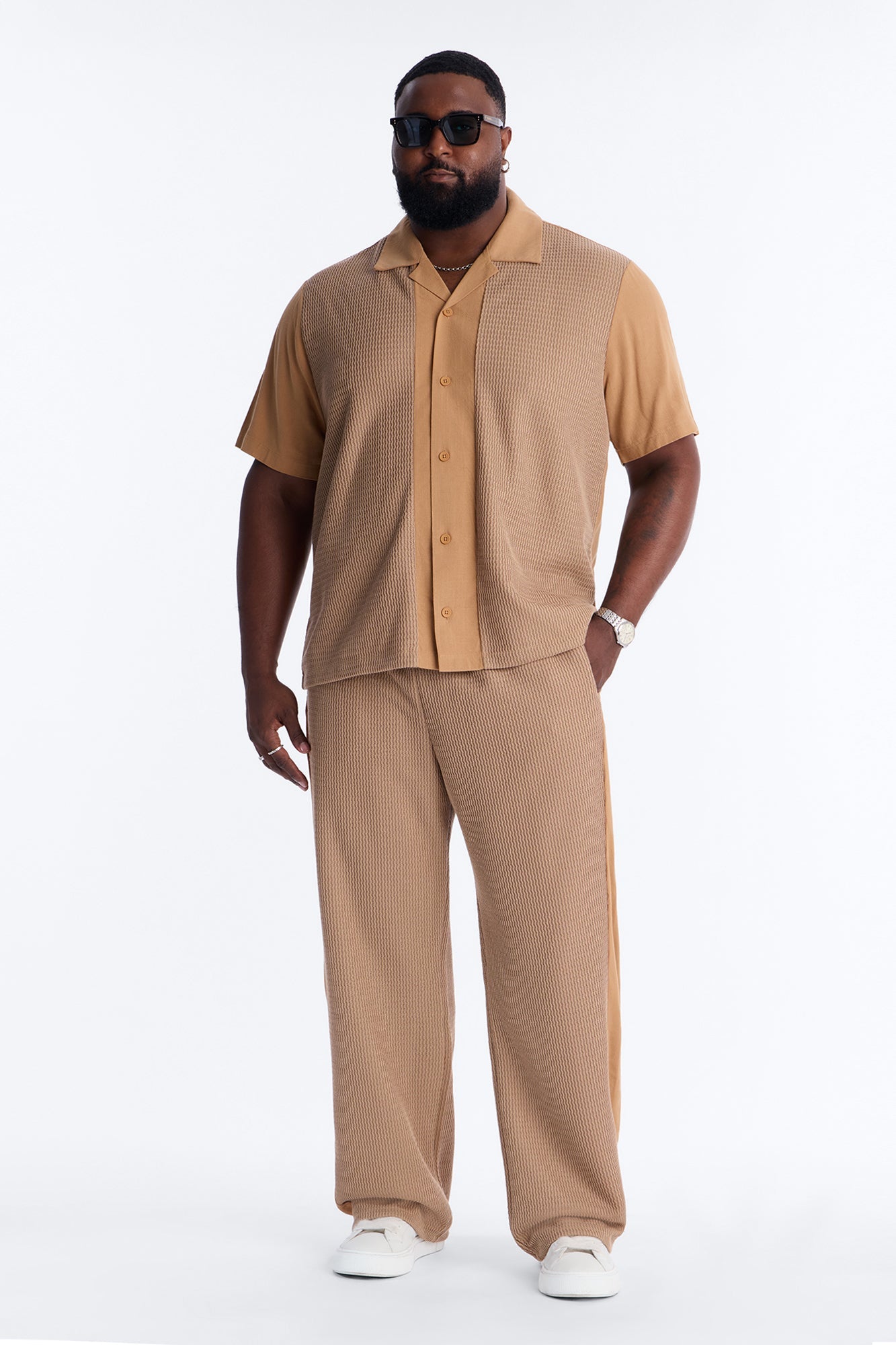 Brookfield Flow Cuban Collar Button Up Shirt - Tan Fashion Nova