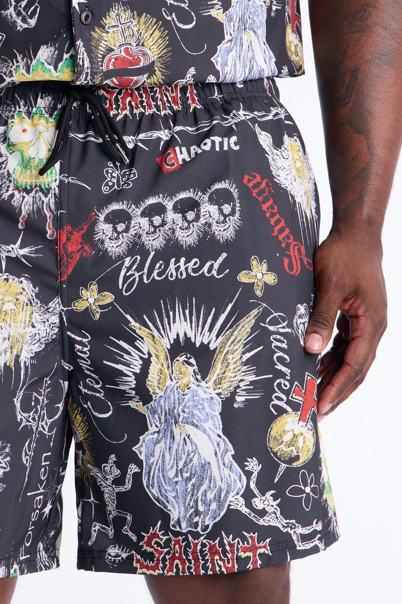 Graffiti Parlor All Over Printed Swim Trunk 7″ - Multi Color Fashion Nova