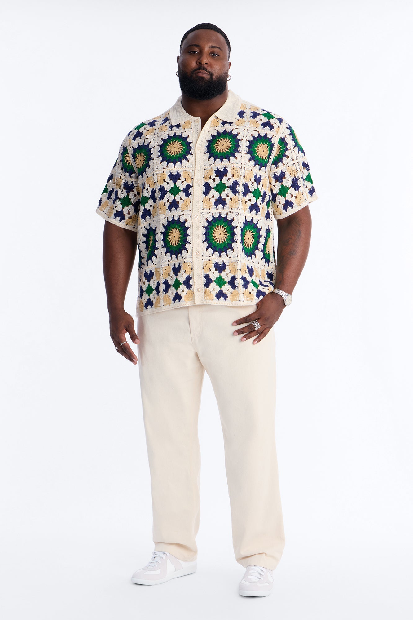 Desert Hues Crochet Button Up Shirt - Cream Fashion Nova