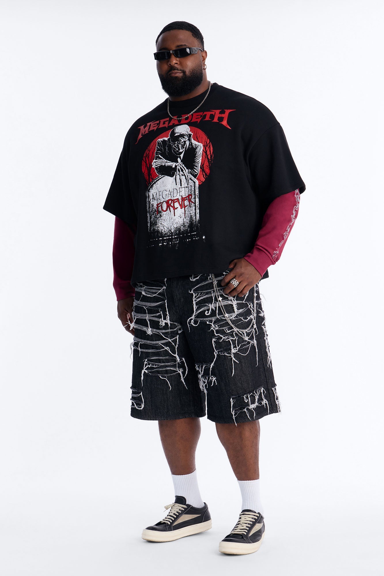 Baggy Jackson Fray Denim Short - Black Wash Fashion Nova