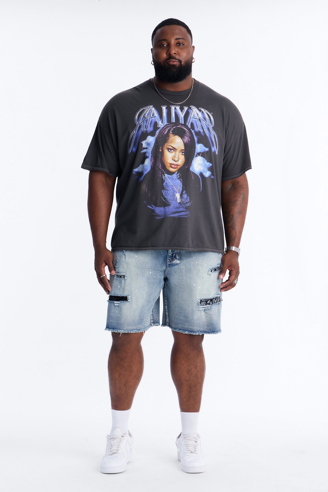 Aaliyah One In A Million Album Short Sleeve Tee - Black Fashion Nova