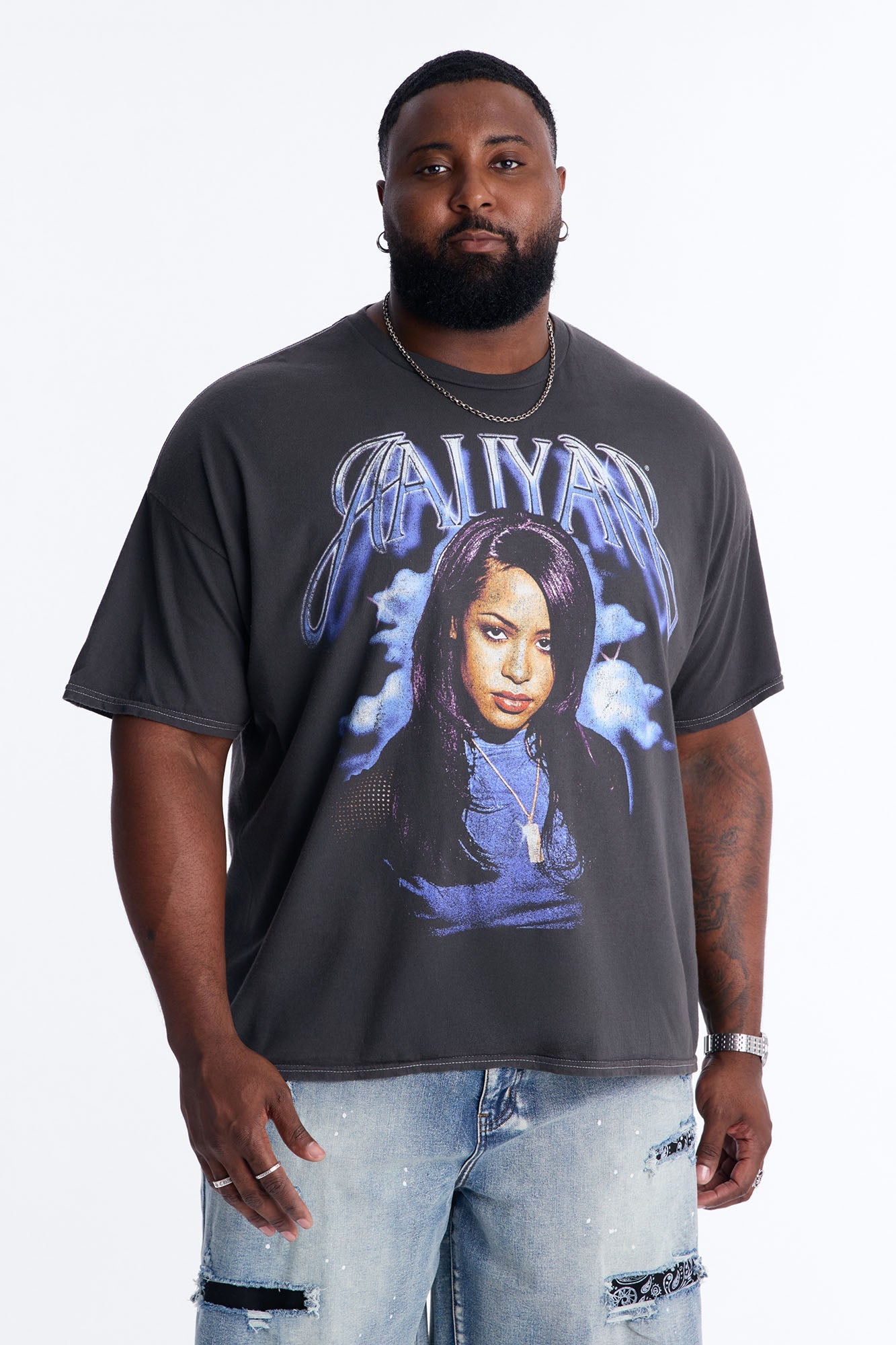 Aaliyah One In A Million Album Short Sleeve Tee - Black Fashion Nova