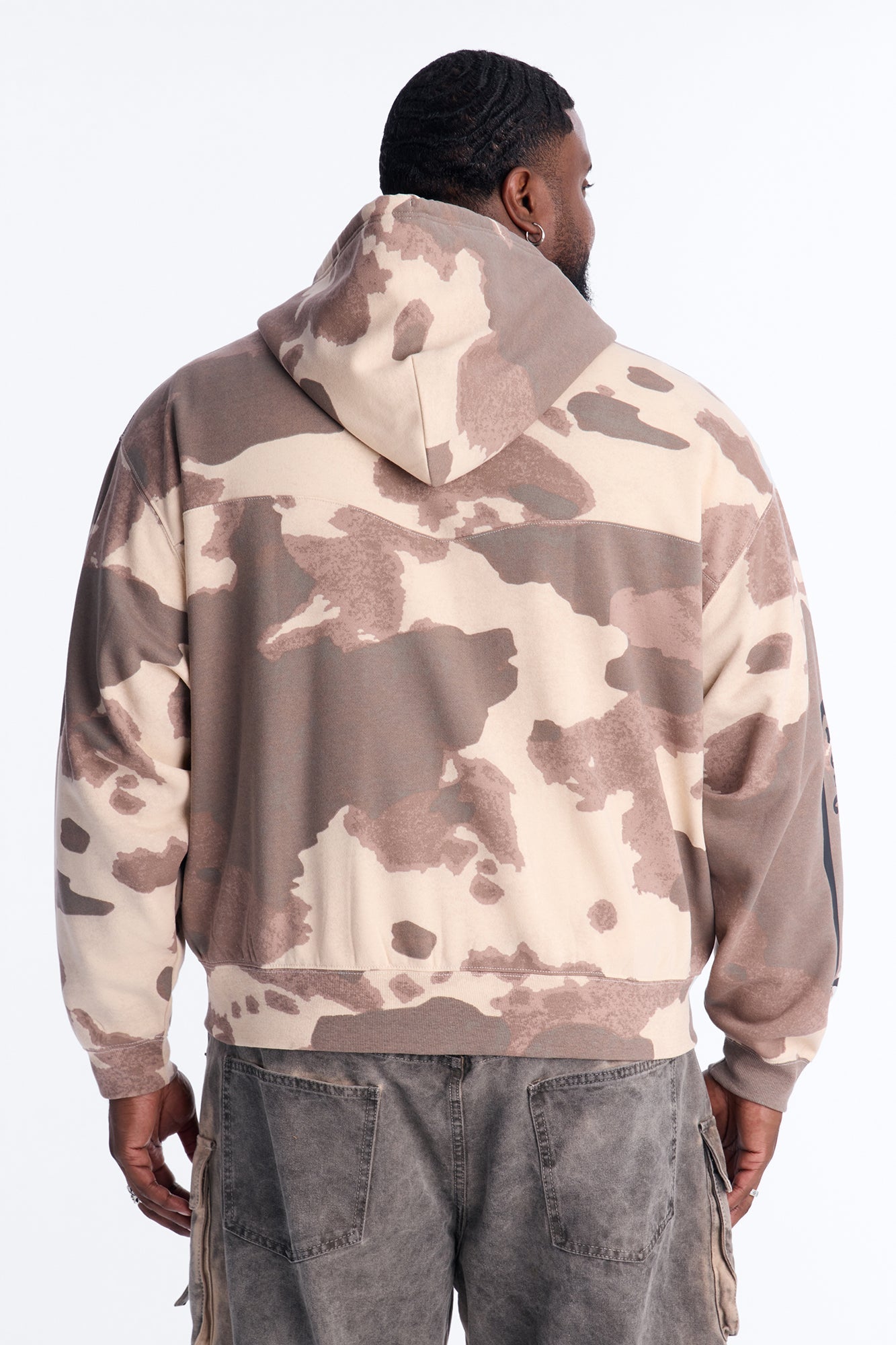 Von Dutch Western Cow Hide Zip Up Hoodie - Brown Fashion Nova