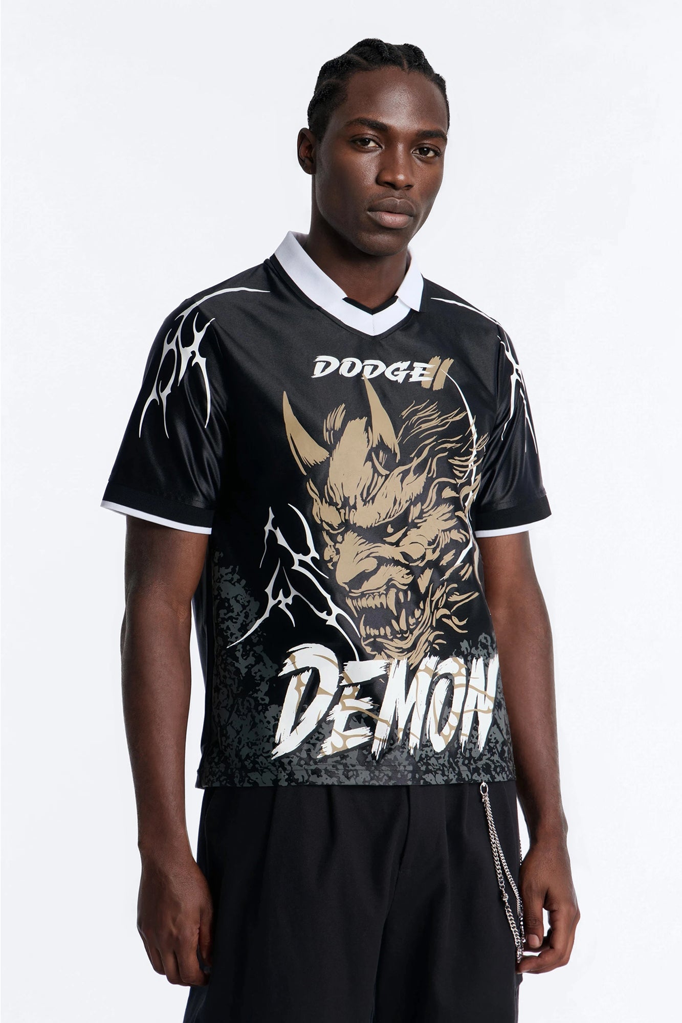 Dodge Demon Soccer Jersey Tee - Black Fashion Nova