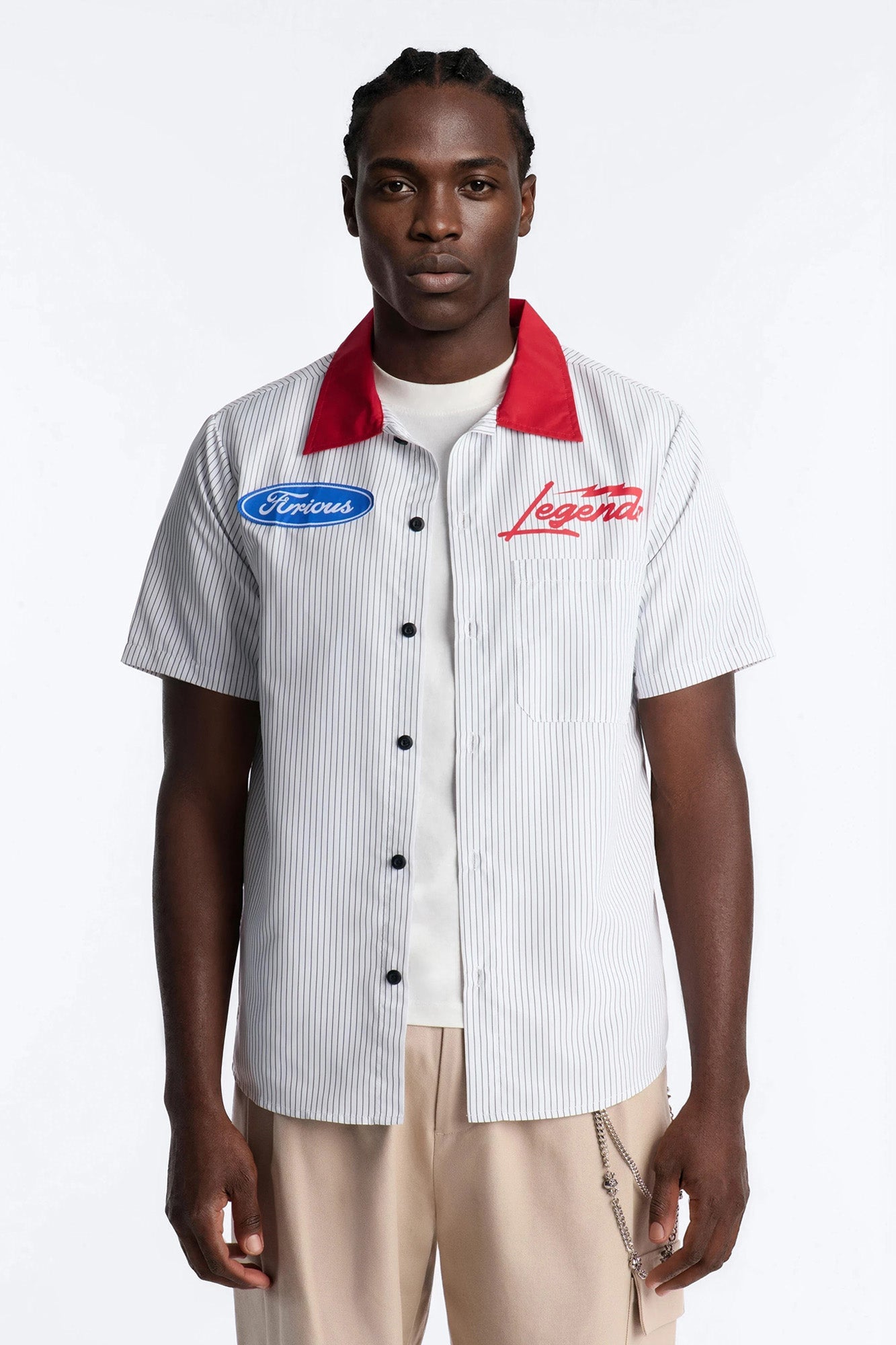 Cash Only Striped Button Up Shirt - White Fashion Nova