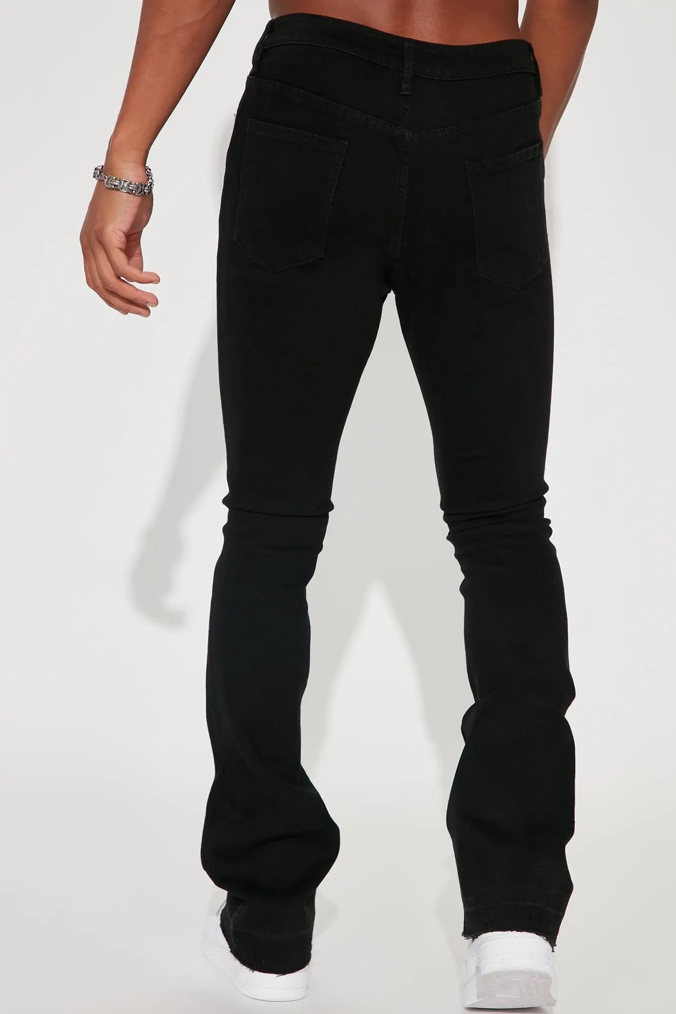 Cornell Stacked Skinny Flare Jeans - Black Fashion Nova