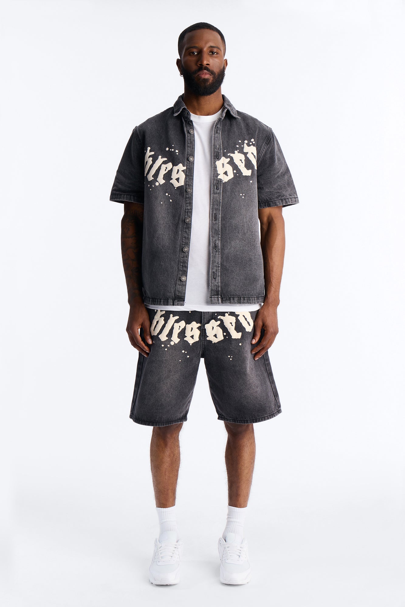 Been Blessed Denim Button Up Shirt - Black Wash Fashion Nova