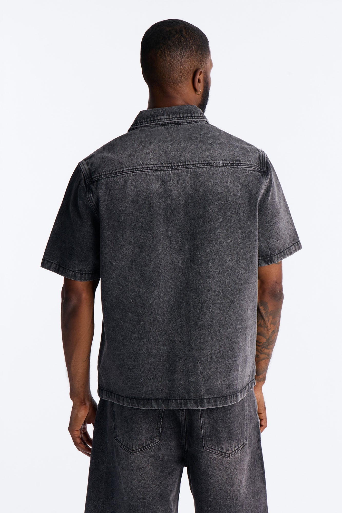 Been Blessed Denim Button Up Shirt - Black Wash Fashion Nova