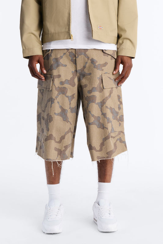 Baggy Subtle Distressed Short - Brown Fashion Nova
