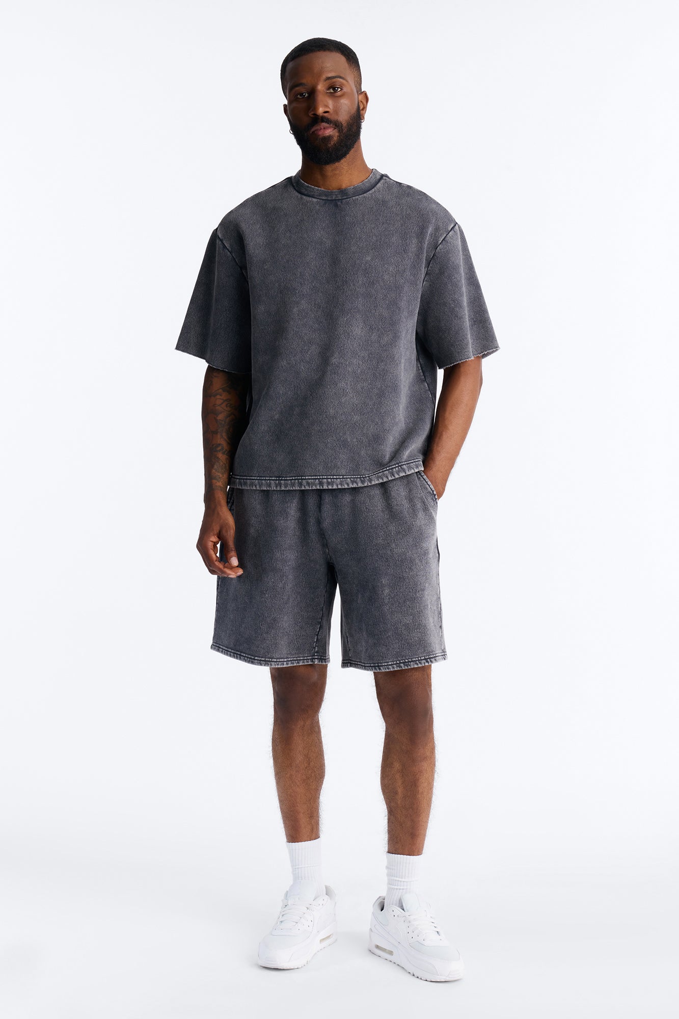 On The Go Washed Tee - Charcoal Fashion Nova