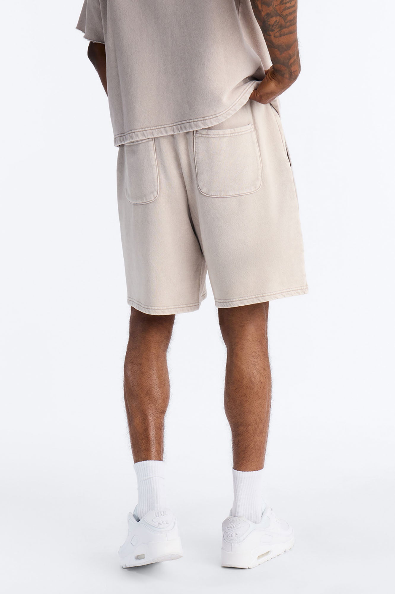 On The Go Washed Sweatshort - Taupe Fashion Nova