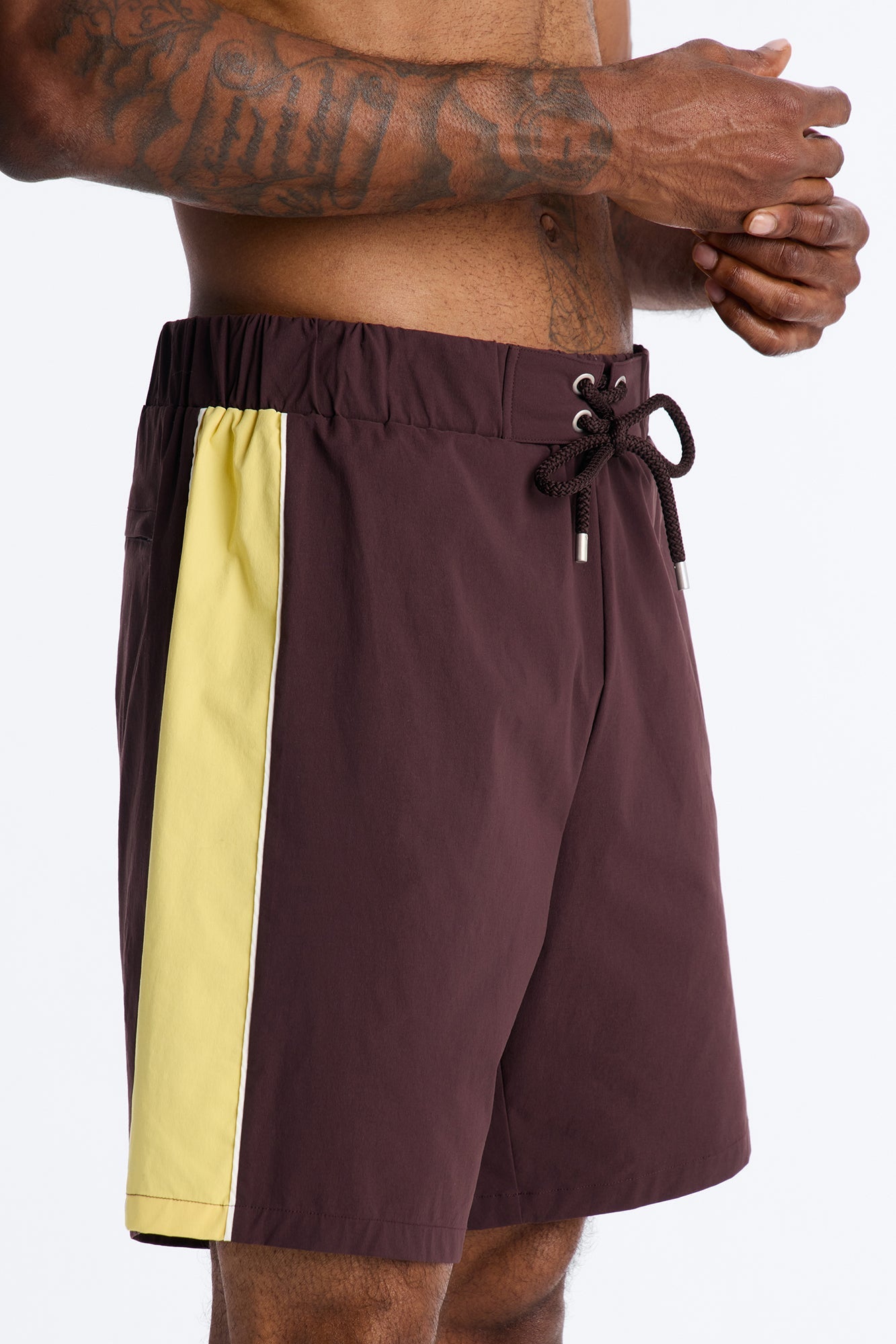 Everyday Stretch Paneled Boardshorts 9″ - Brown Fashion Nova