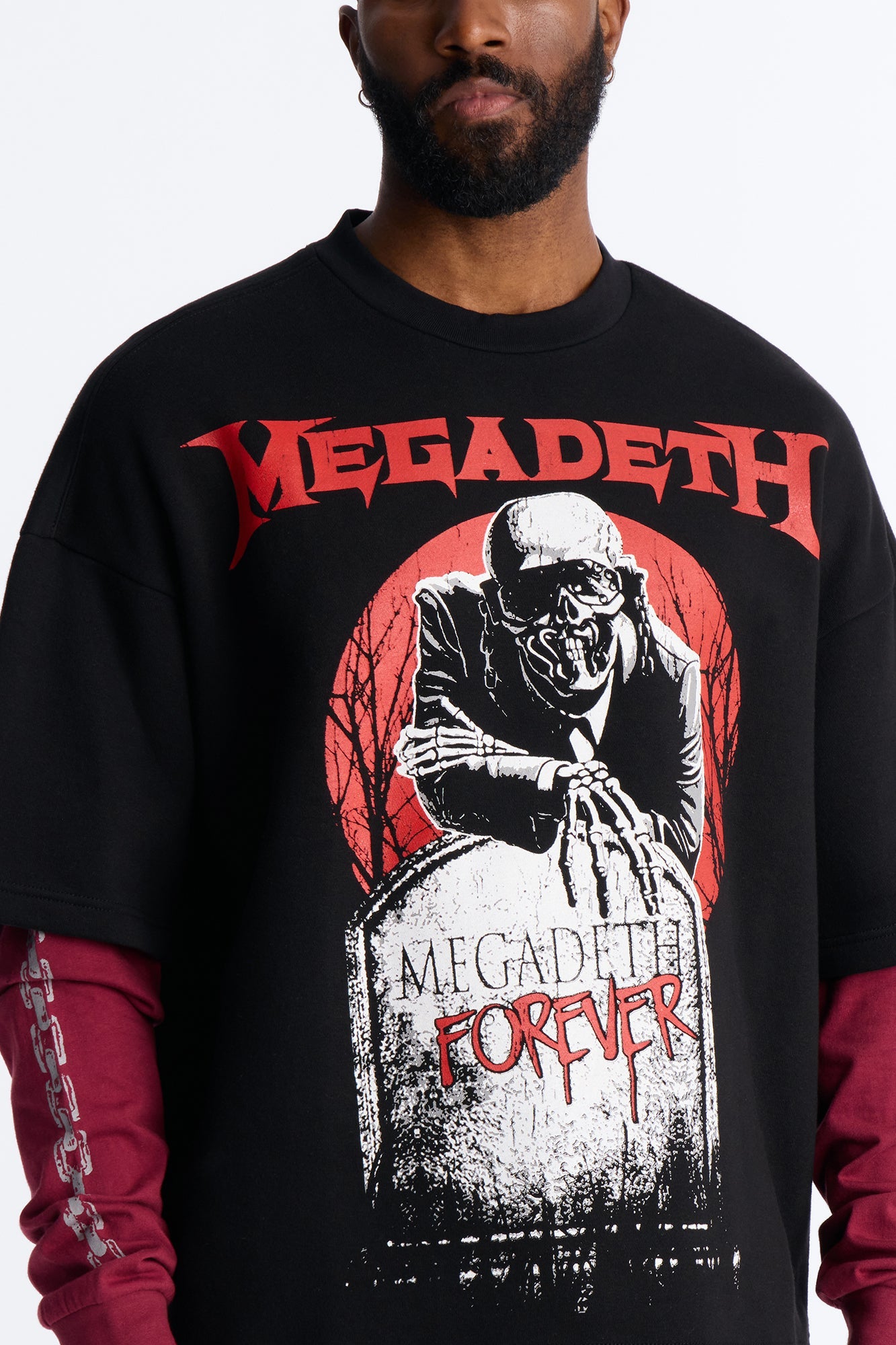Megadeth Forever Oversized Fleece Twofer - Black Wash Fashion Nova