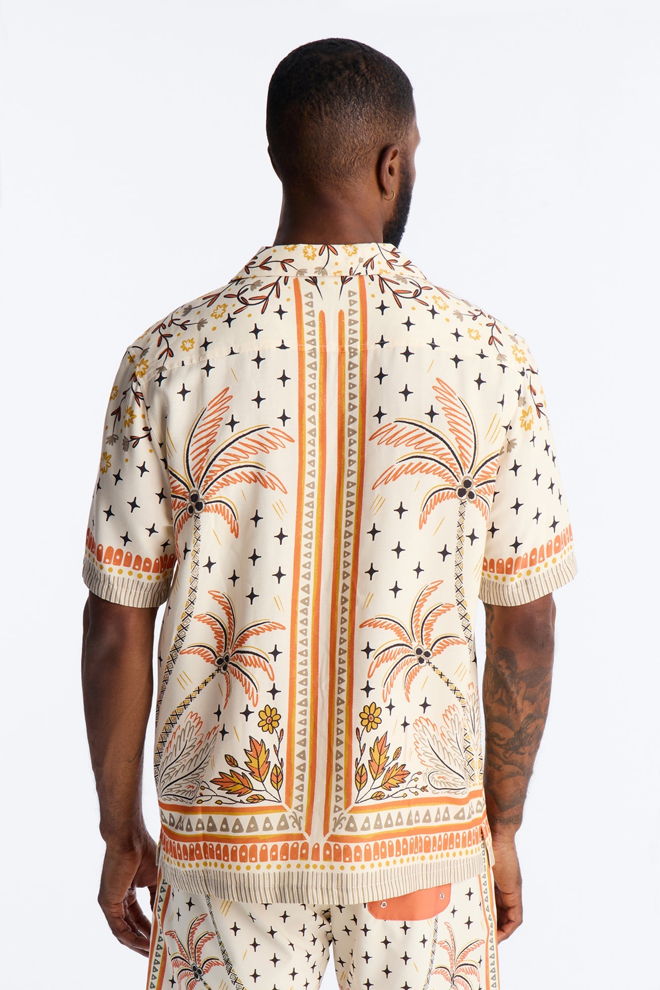 Tropical Twilight Resort Short Sleeve Cuban Collar Shirt - Off White Fashion Nova