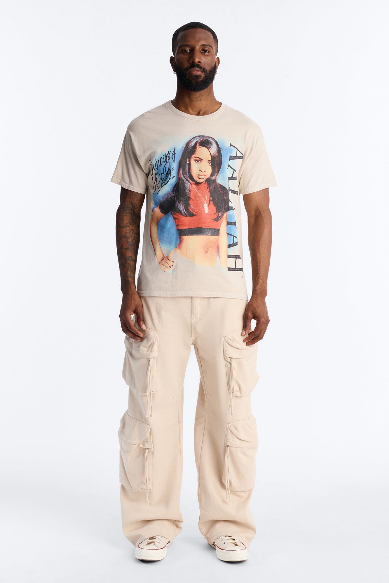 Aaliyah Princess Of R&B Short Sleeve Tee - Taupe Fashion Nova