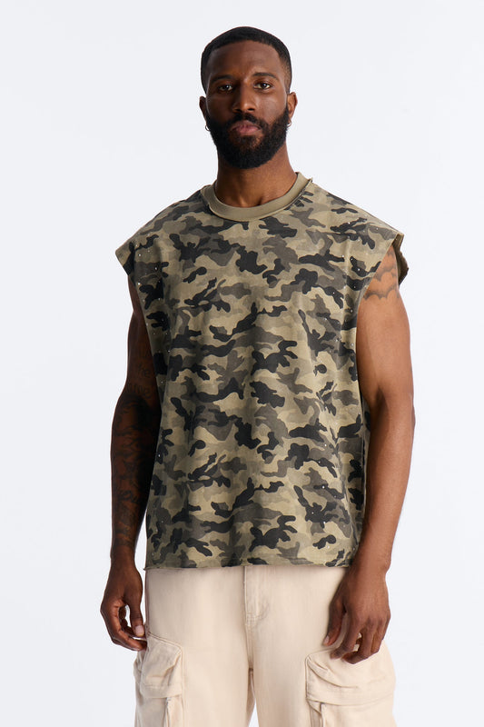 Boxy Cropped Street Soldier Camo Muscle Tee - Camouflage Fashion Nova