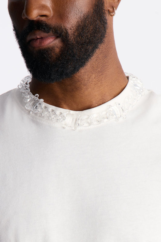 Thick Clear Barbed Wire Cuban Chain Necklace - Clear Fashion Nova